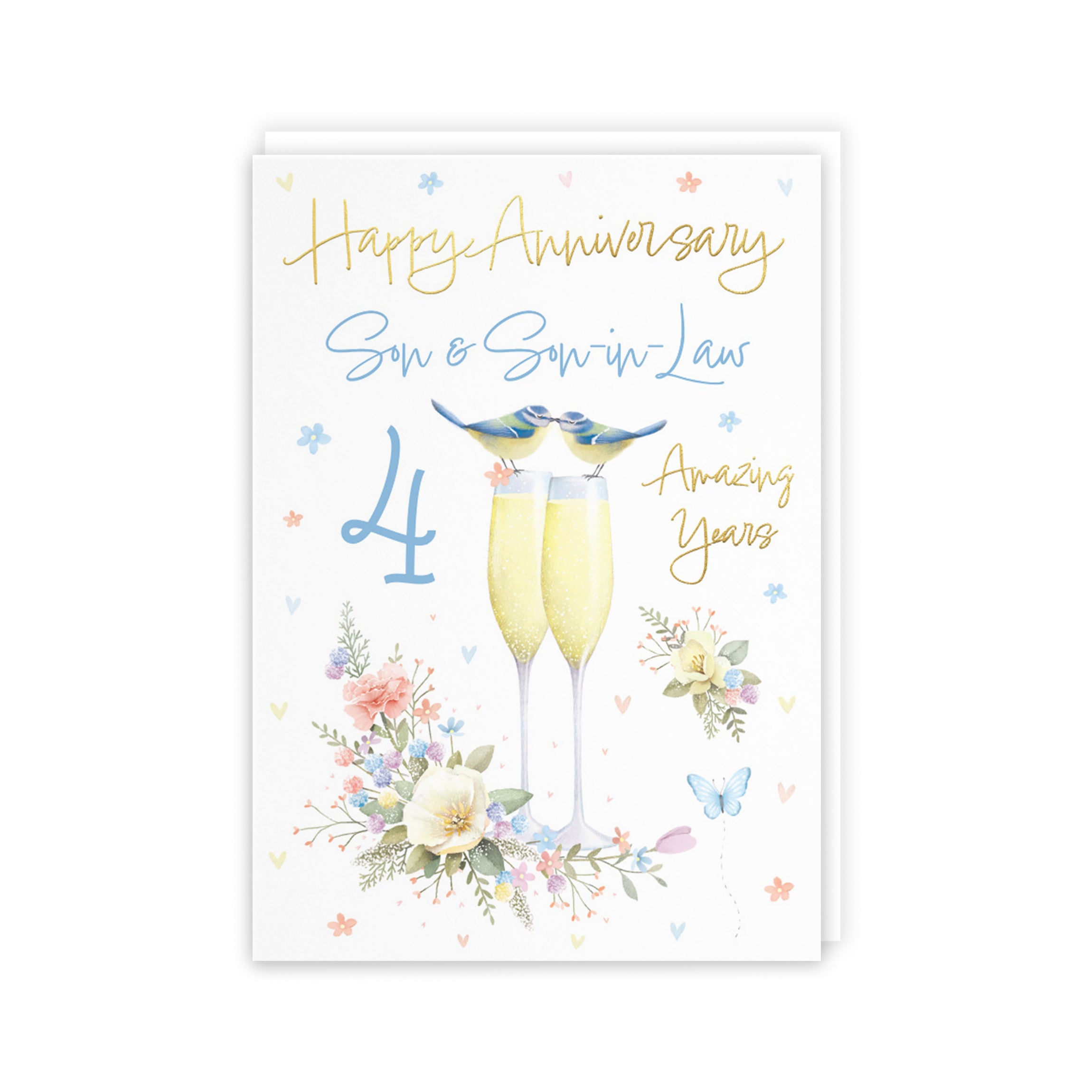 4th Son And Son-in-Law Anniversary Card Champagne Flutes Milo's Gallery