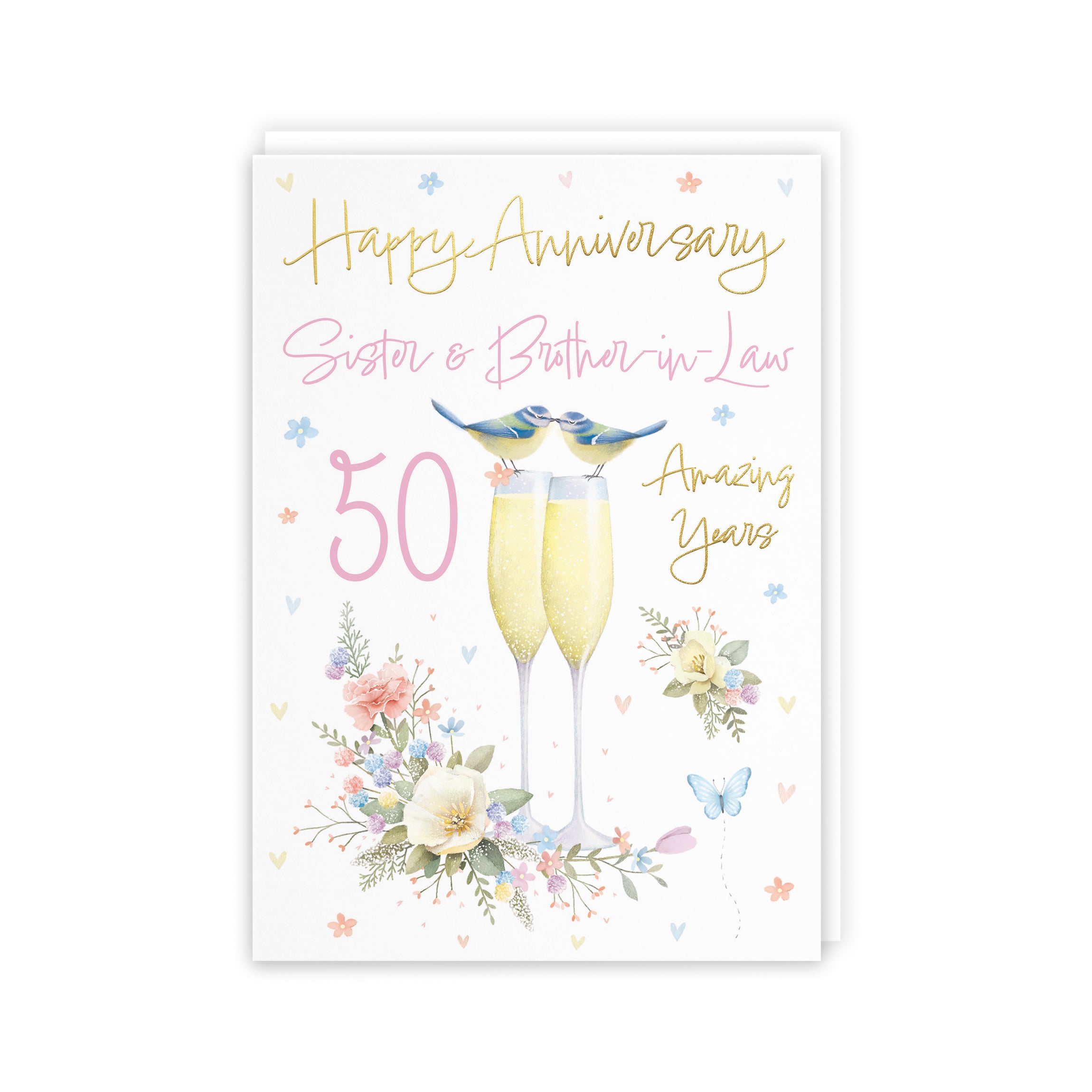 50th Sister And Brother-in-Law Anniversary Card Champagne Flutes Milo's Gallery