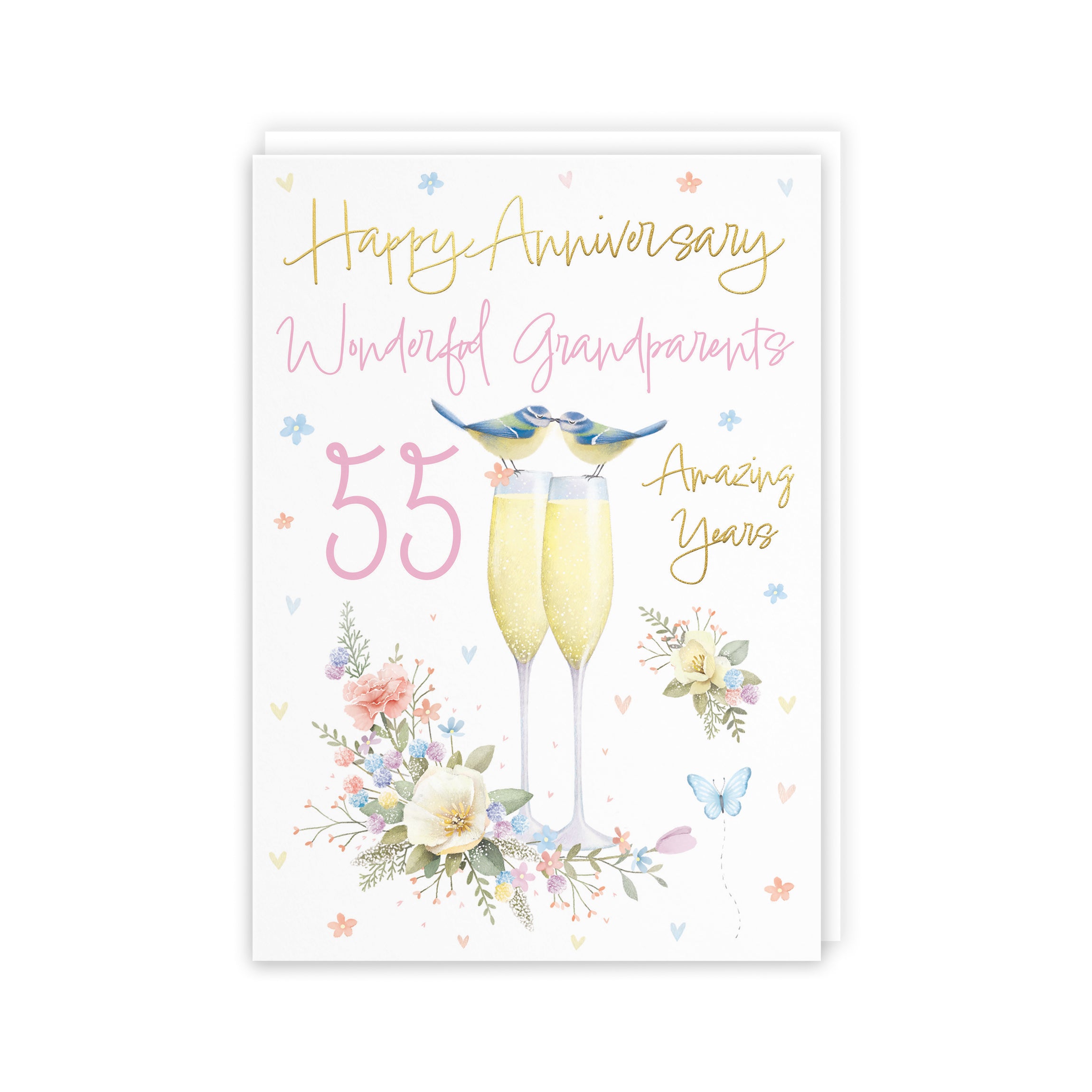 55th Grandparents Anniversary Card Champagne Flutes Milo's Gallery