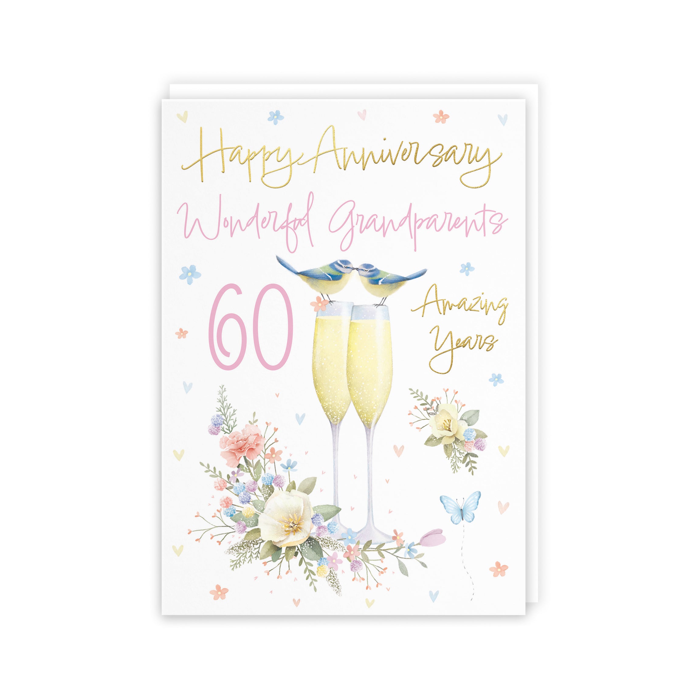 60th Grandparents Anniversary Card Champagne Flutes Milo's Gallery