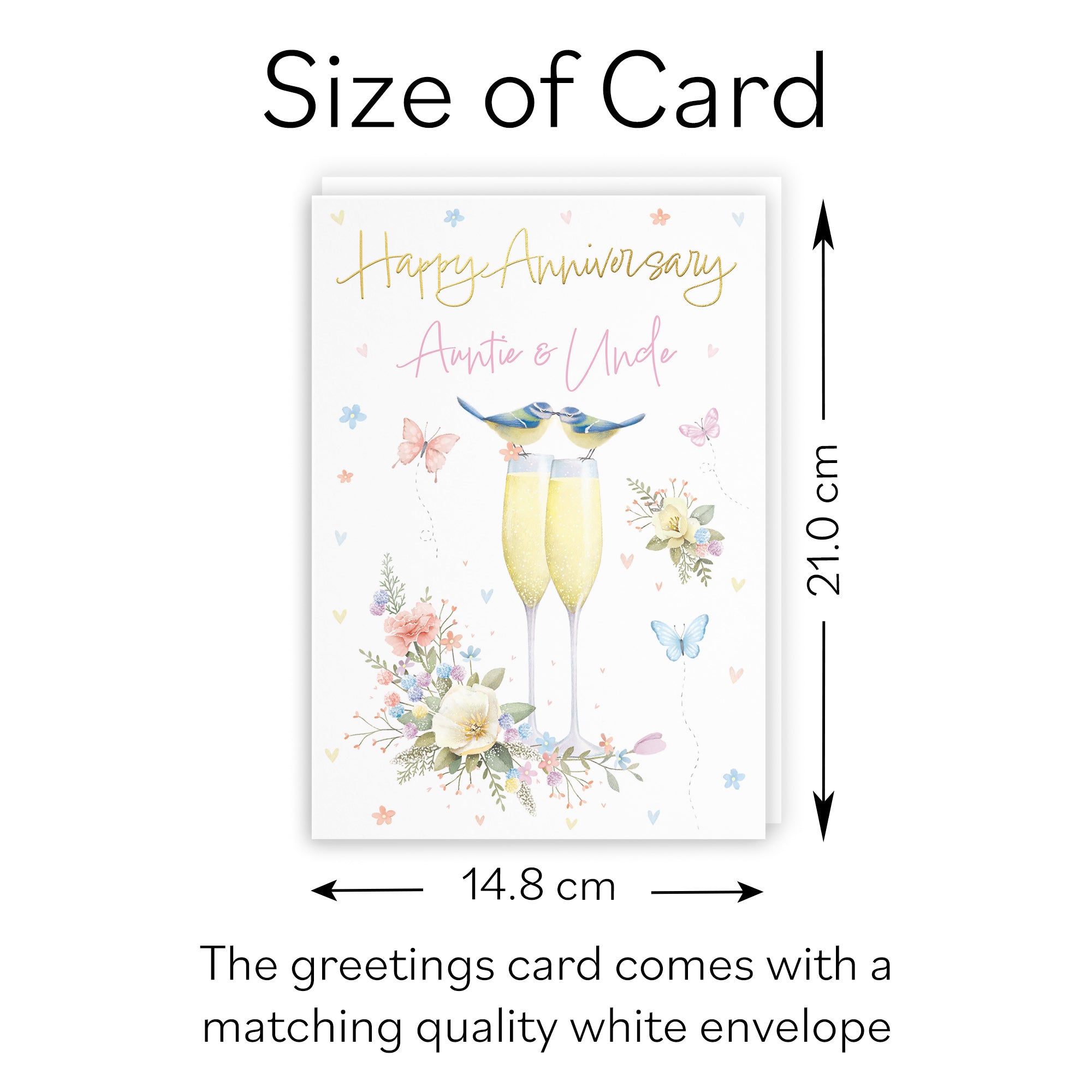 Auntie And Uncle Anniversary Card Champagne Flutes Milo's Gallery