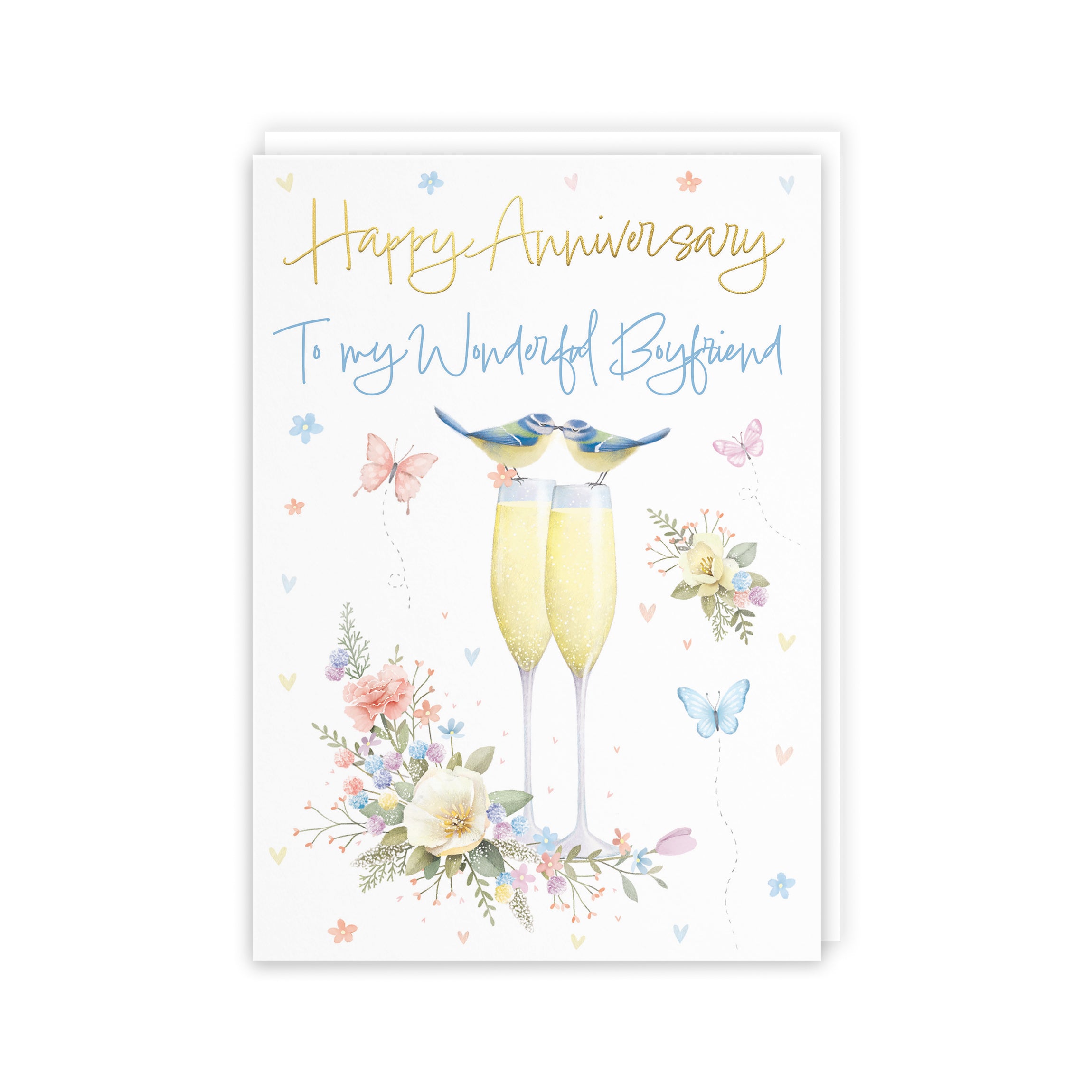 Boyfriend Anniversary Card Champagne Flutes Milo's Gallery