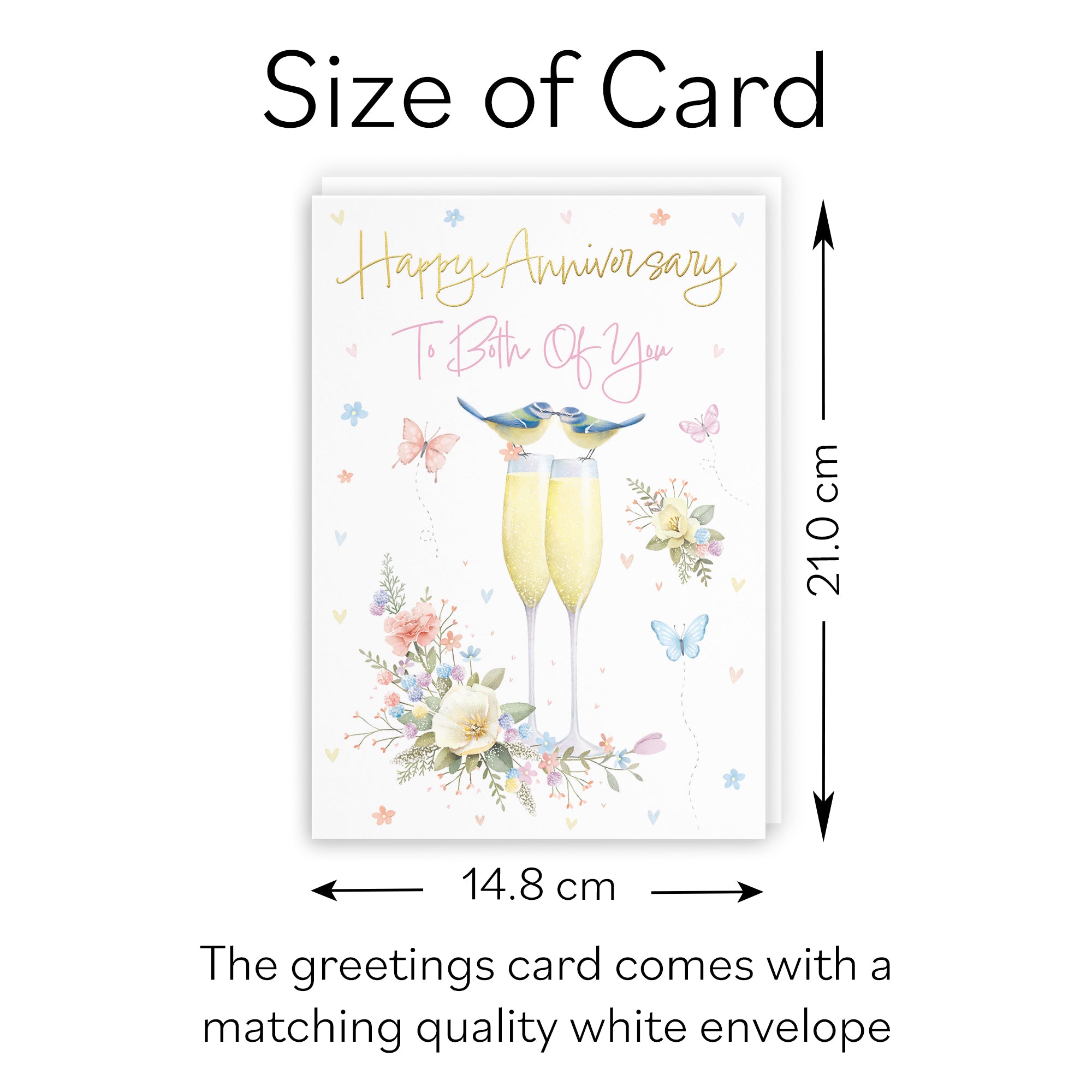 Both Of You Anniversary Card Champagne Flutes Milo's Gallery