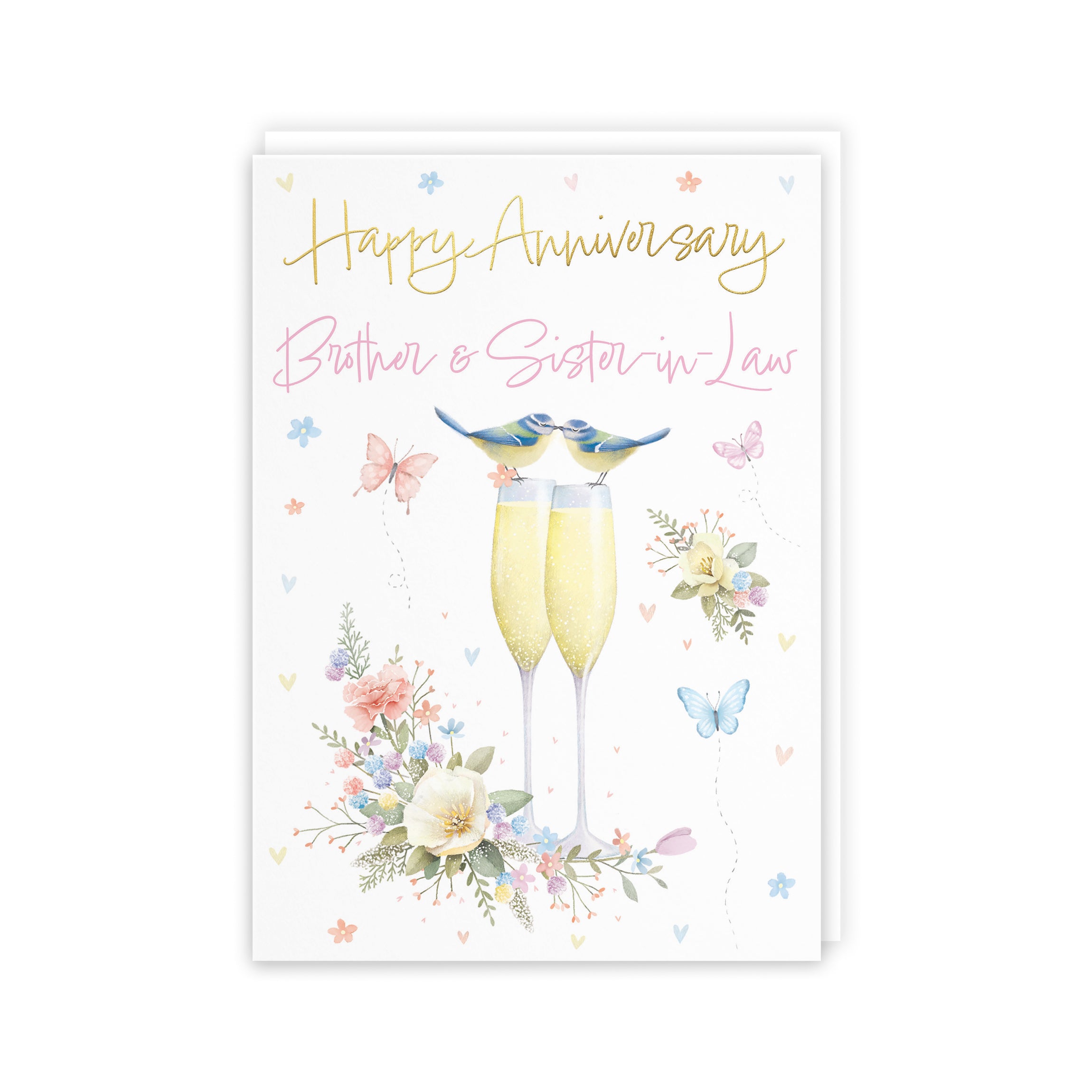 Brother And Sister-in-Law Anniversary Card Champagne Flutes Milo's Gallery