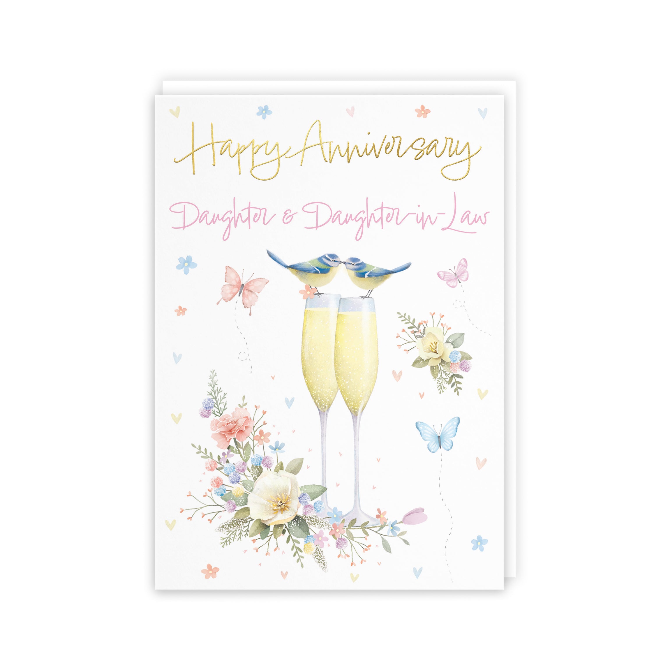 Daughter And Daughter-in-Law Anniversary Card Champagne Flutes Milo's Gallery