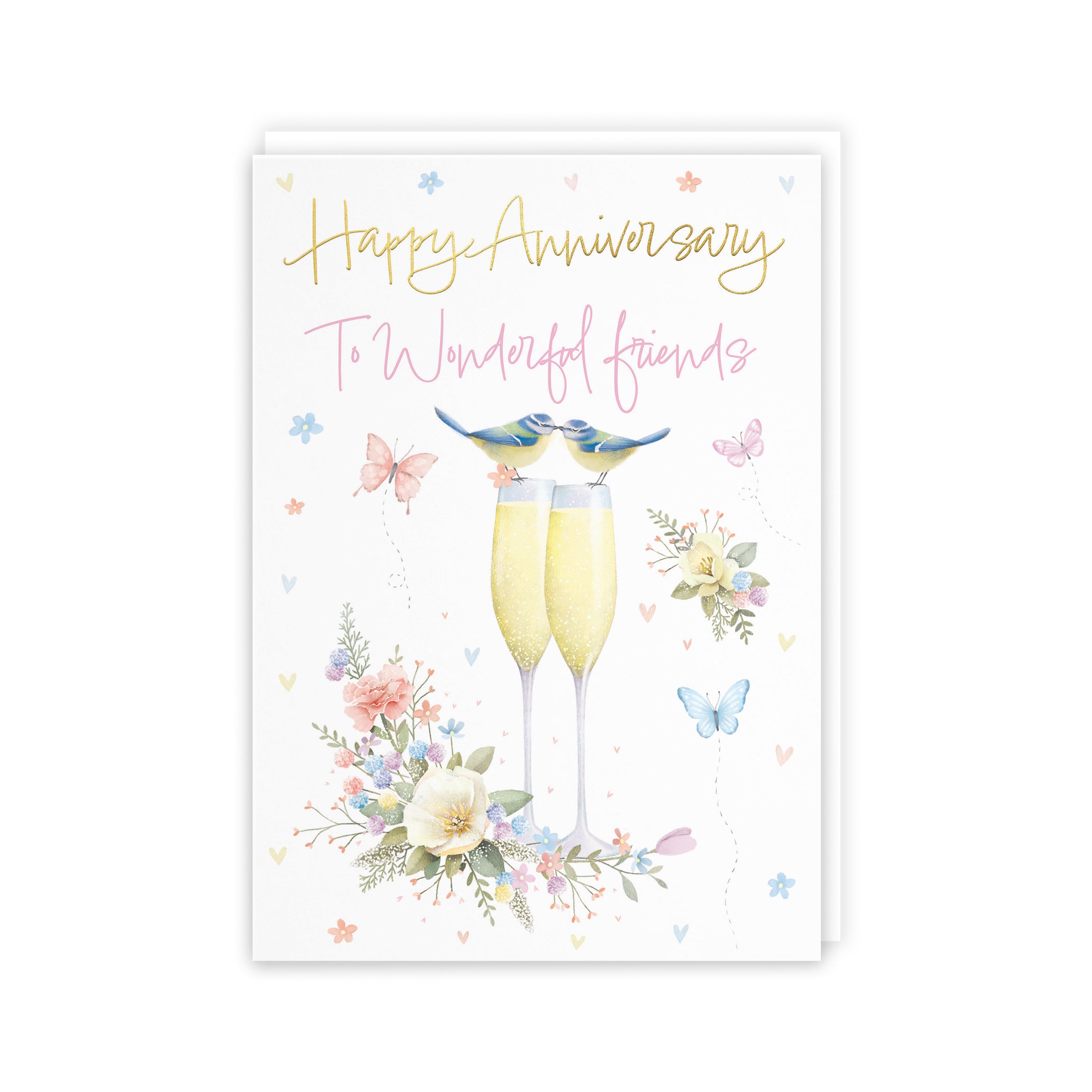 Friends Anniversary Card Champagne Flutes Milo's Gallery