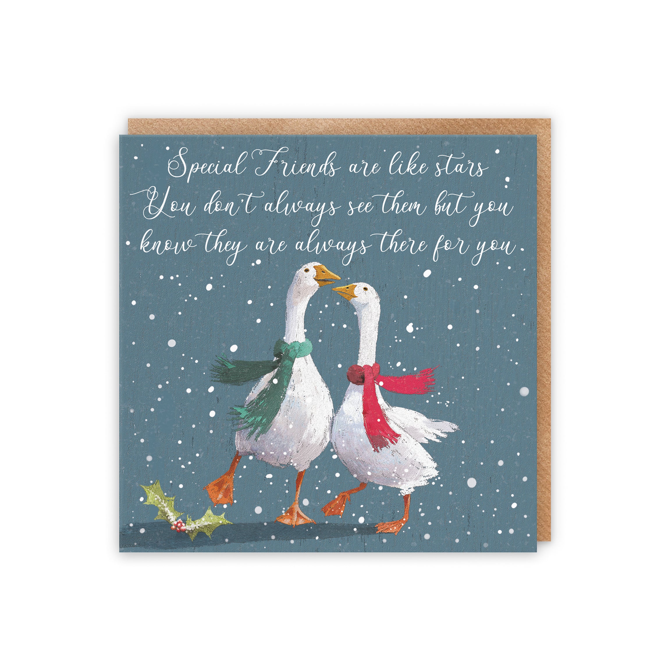 Special Friends Festive Geese Christmas Card Milo's Gallery