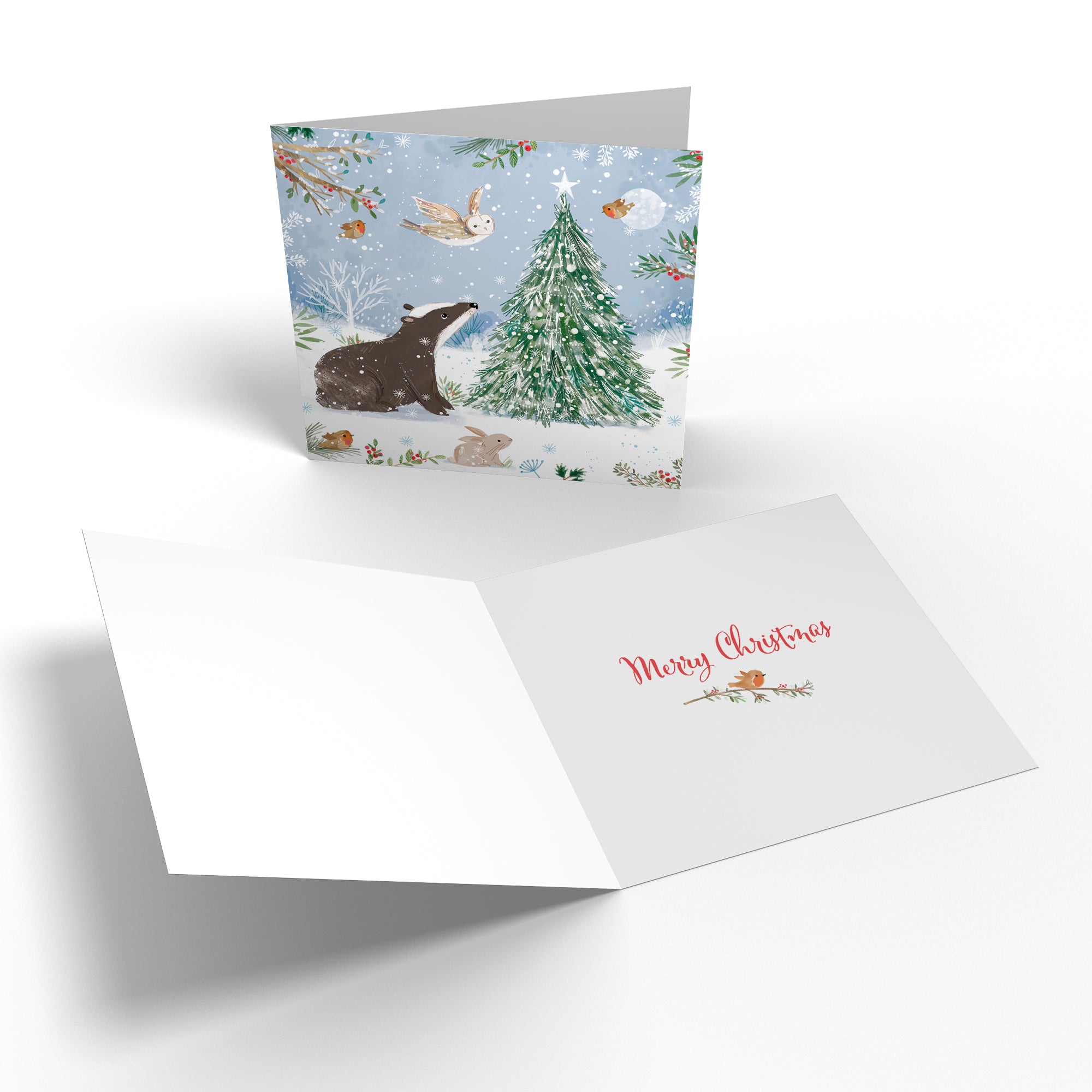 Badger Family Fun Pack Of 10 Christmas Cards Nature's Treasures