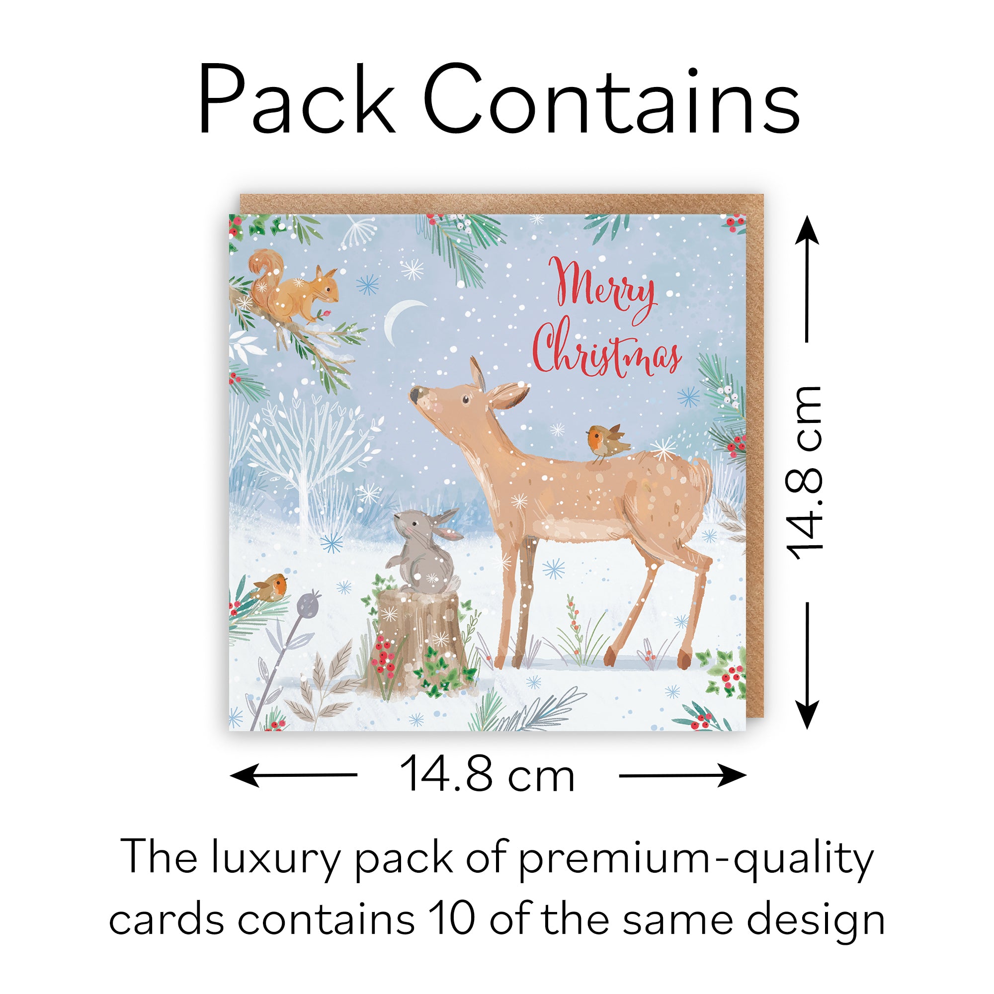 Merry Christmas Deer Family Fun Pack Of 10 Cards Nature's Treasures