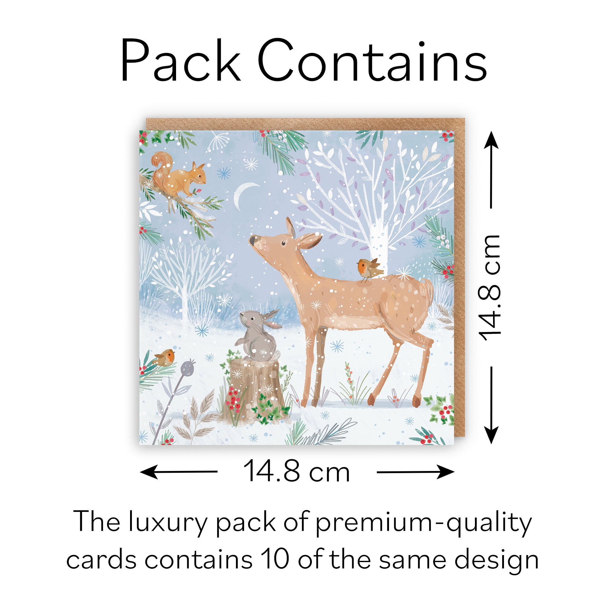 Deer Family Fun Pack Of 10 Christmas Cards Nature's Treasures