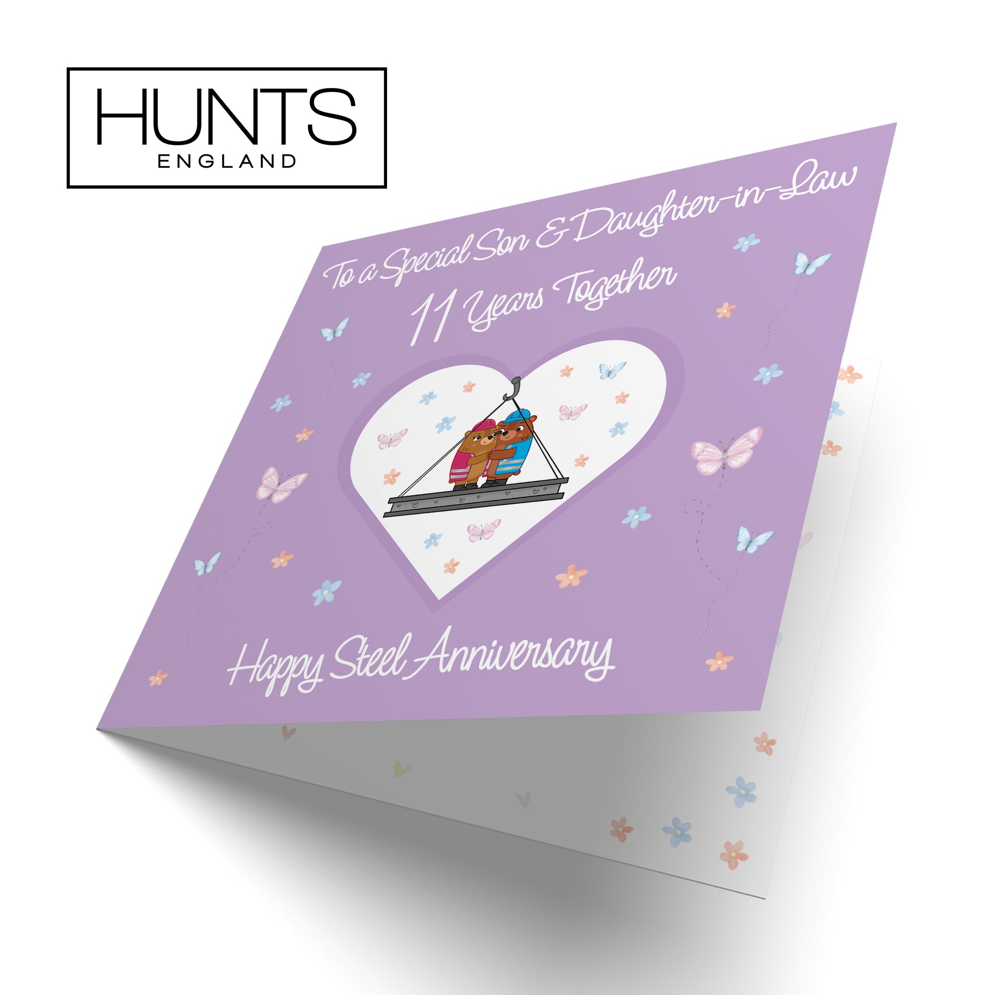 11th Son & Daughter-in-Law Anniversary Card Romantic Meadows