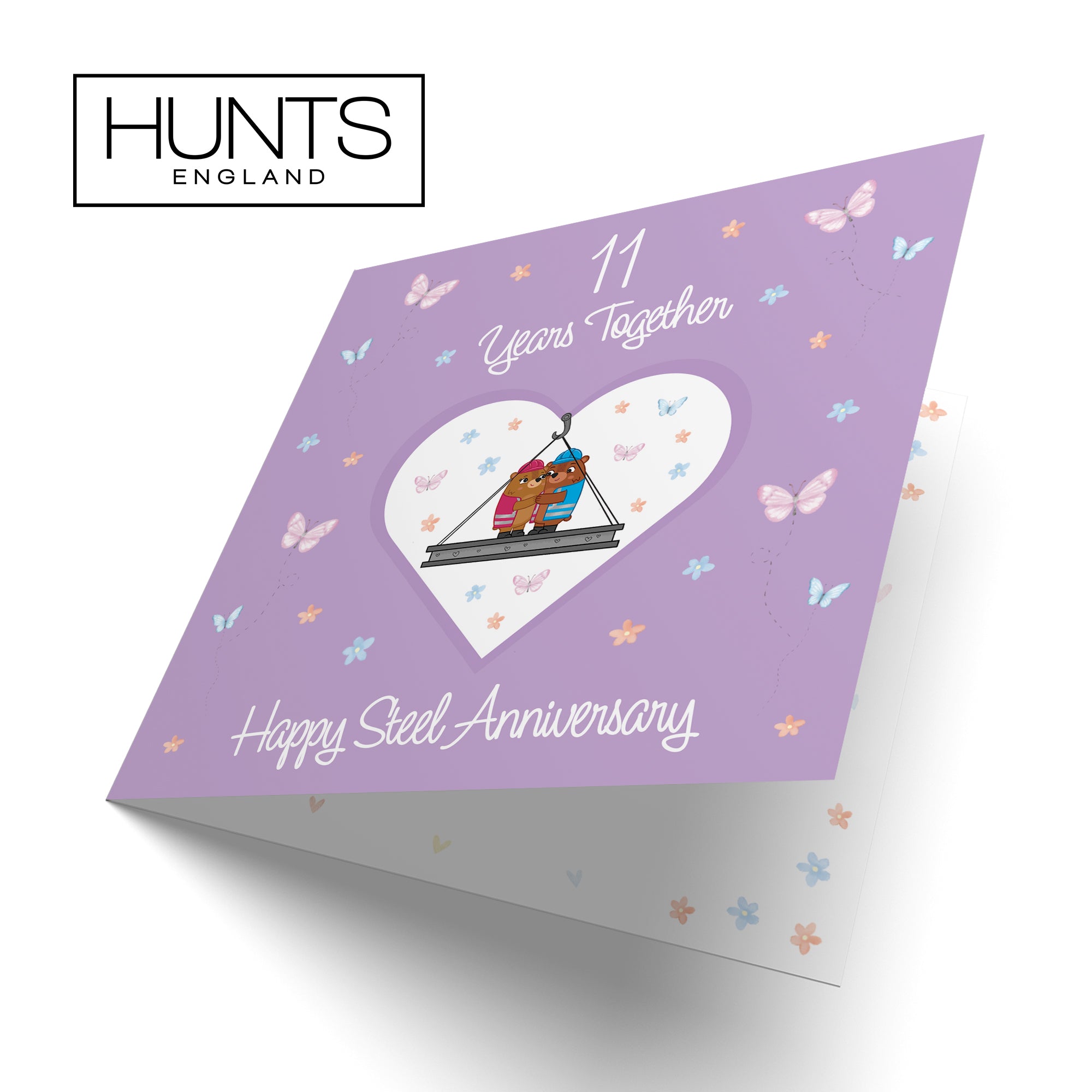 11th Anniversary Card Steel Romantic Meadows