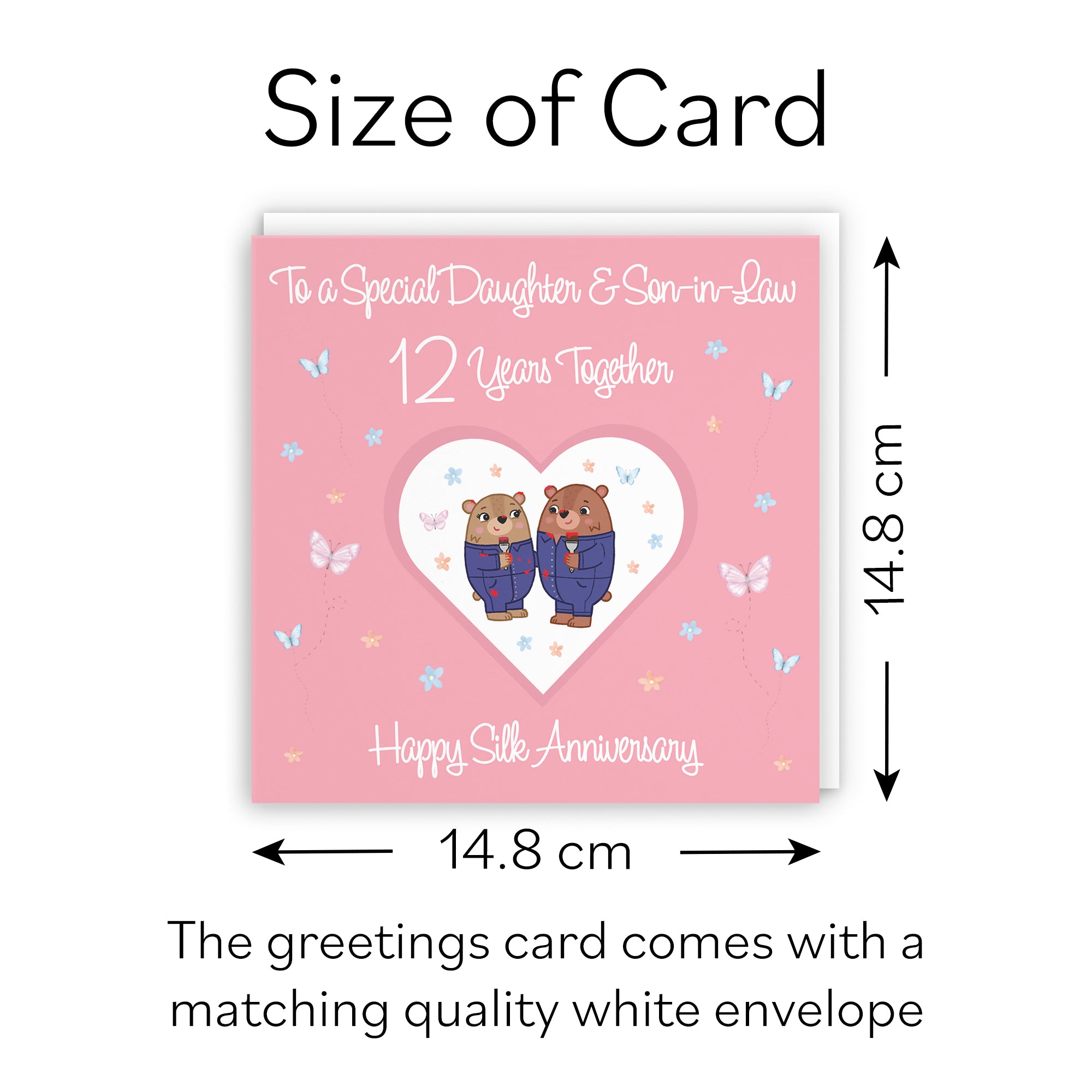 12th Daughter & Son-in-Law Anniversary Card Romantic Meadows