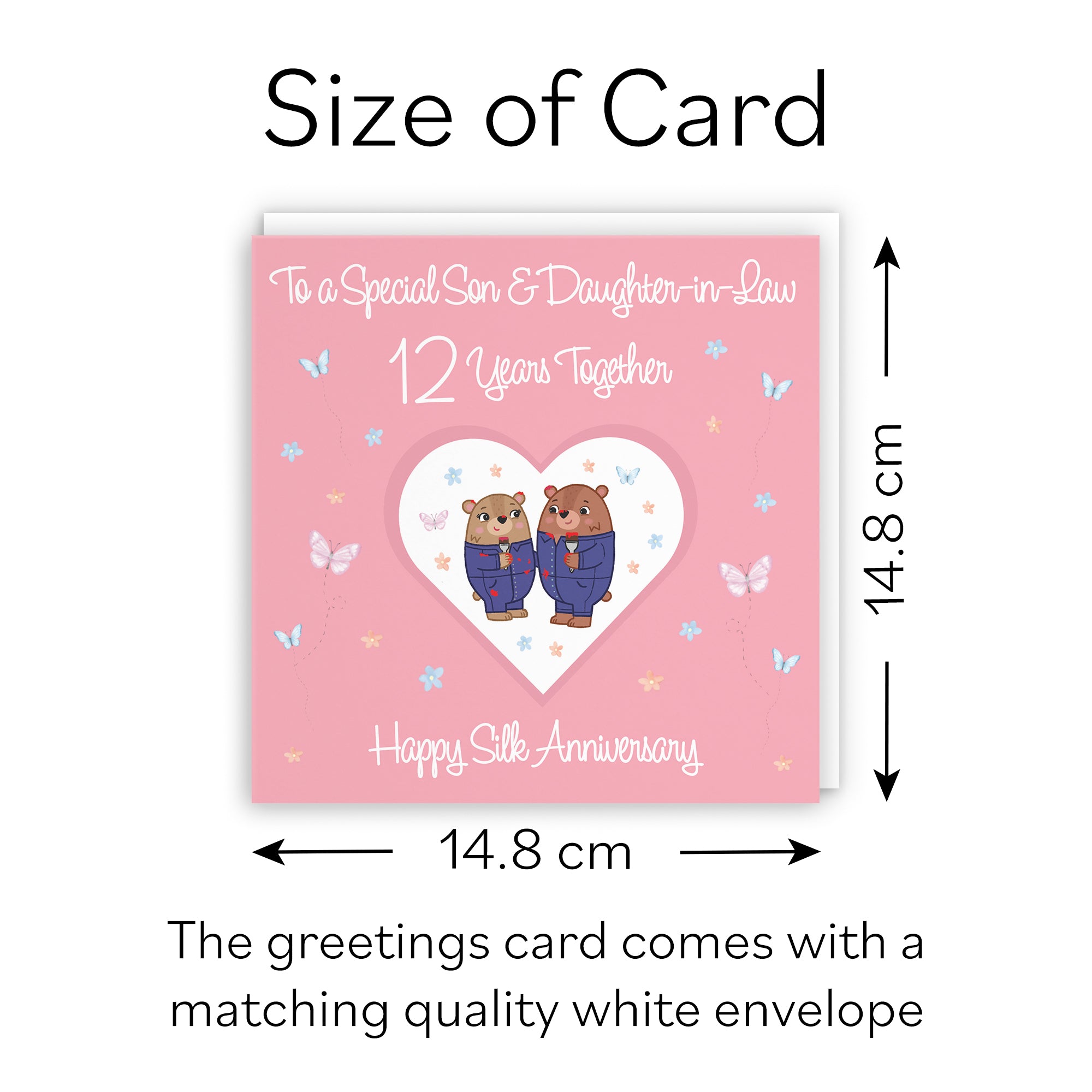 12th Son & Daughter-in-Law Anniversary Card Romantic Meadows