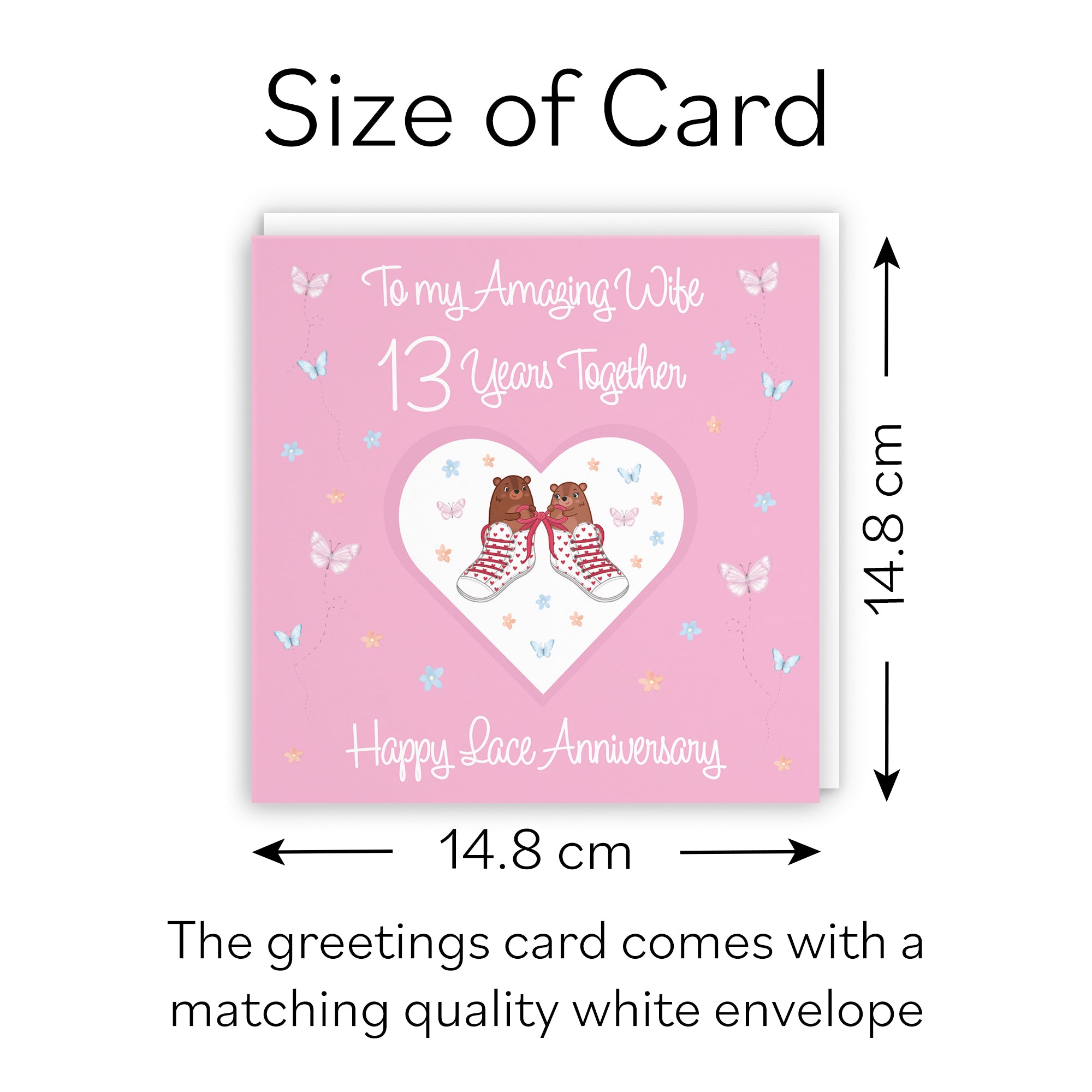 13th Wife Anniversary Card Lace Romantic Meadows