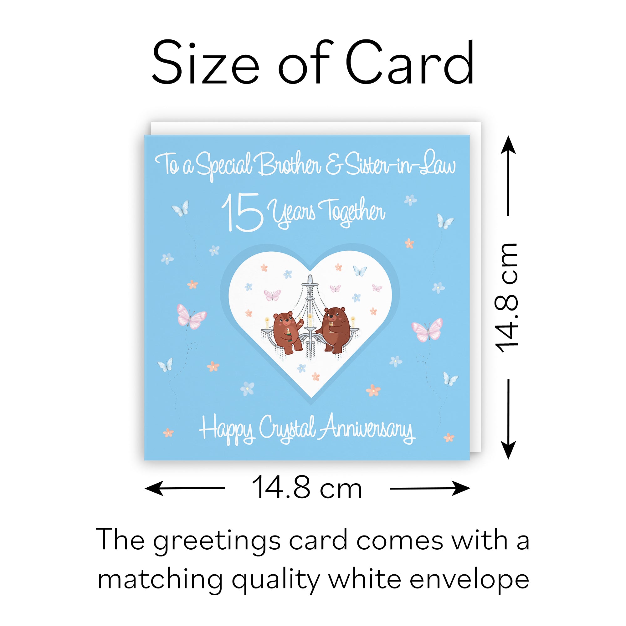 Brother & Sister-in-Law 15th Anniversary Card Romantic Meadows