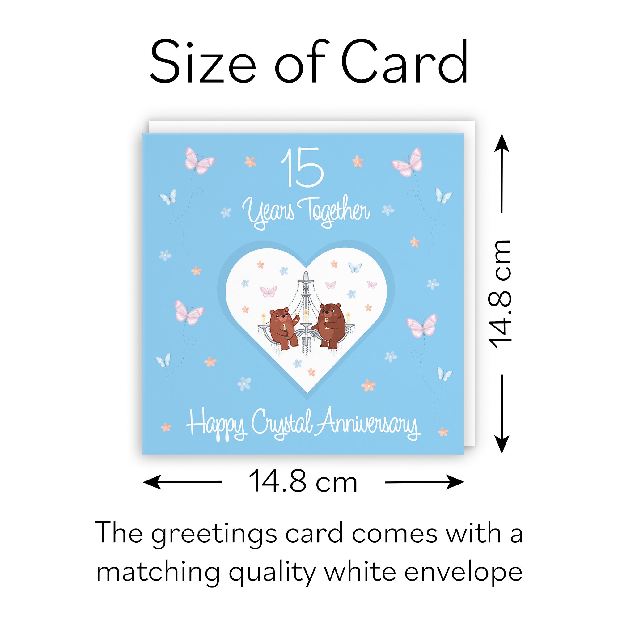 15th Anniversary Card Crystal Romantic Meadows