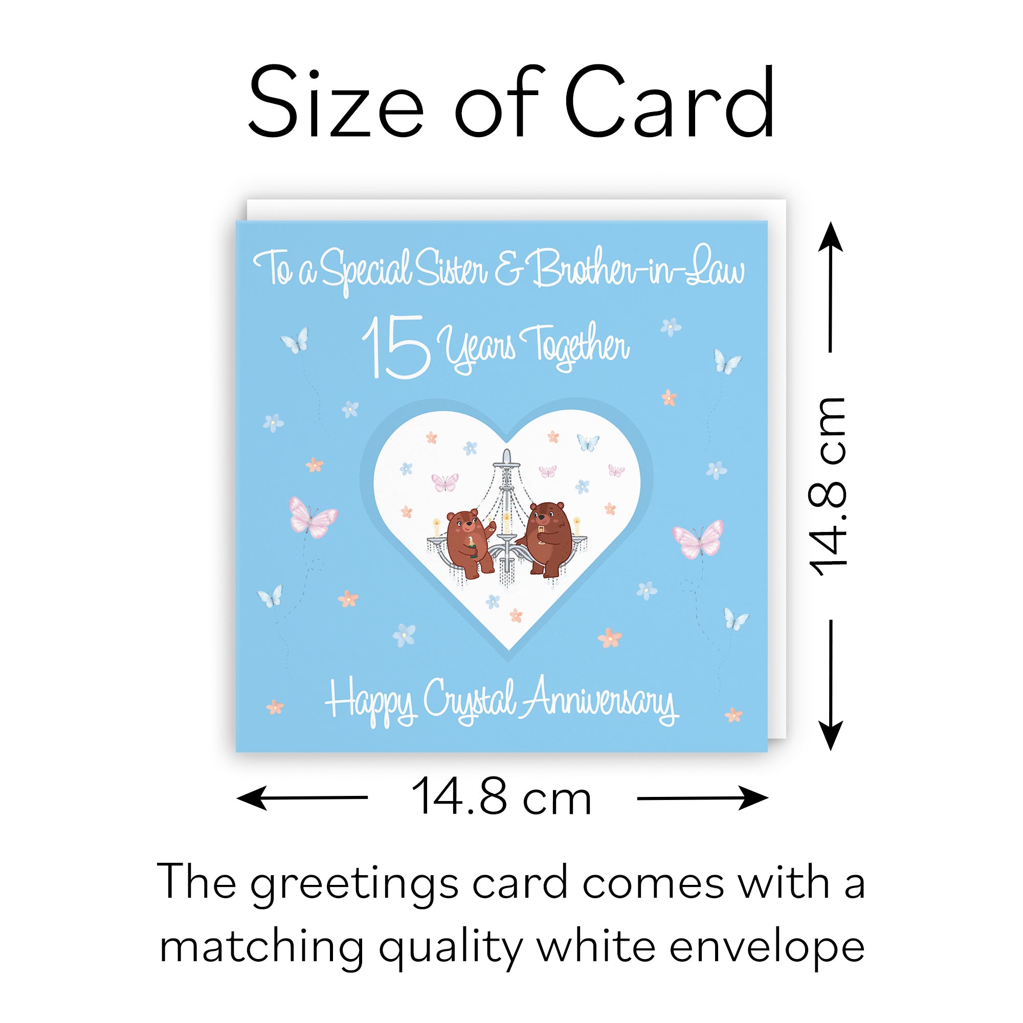 15th Sister & Brother-in-Law Anniversary Card Romantic Meadows