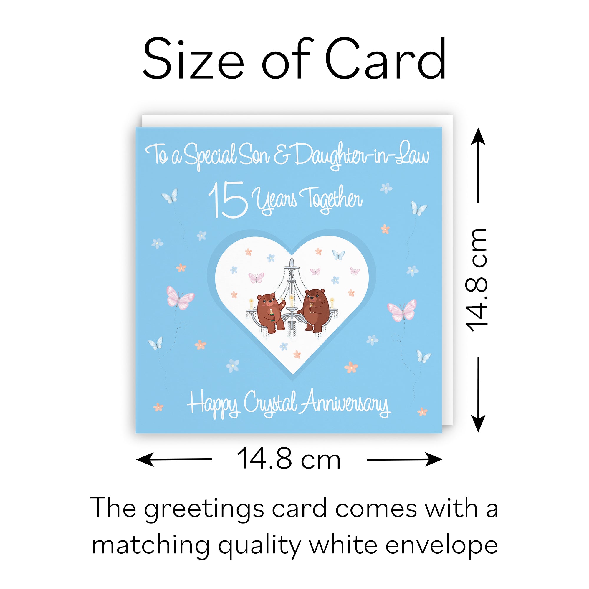 15th Son & Daughter-in-Law Anniversary Card Romantic Meadows