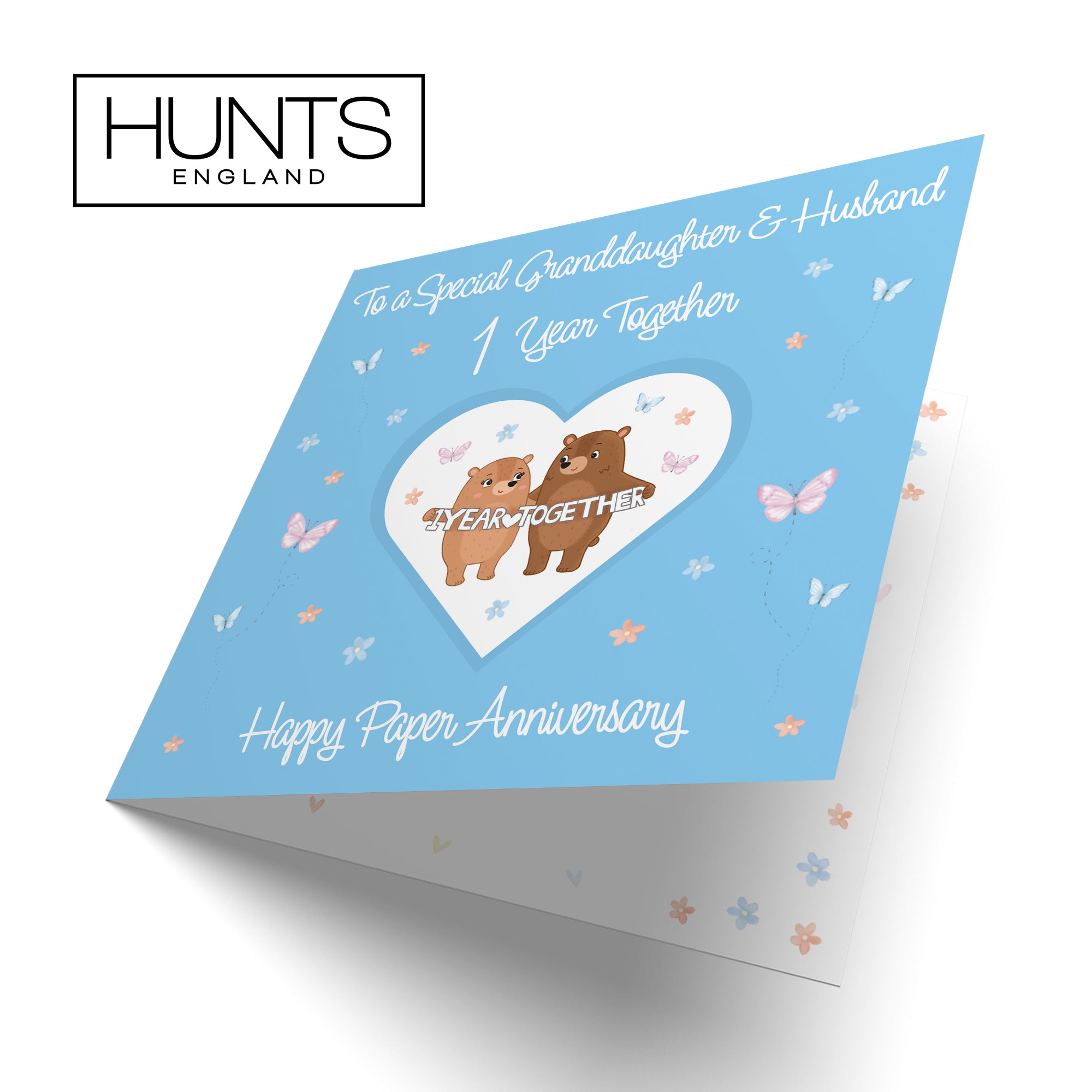 1st Granddaughter & Husband Anniversary Card Romantic Meadows