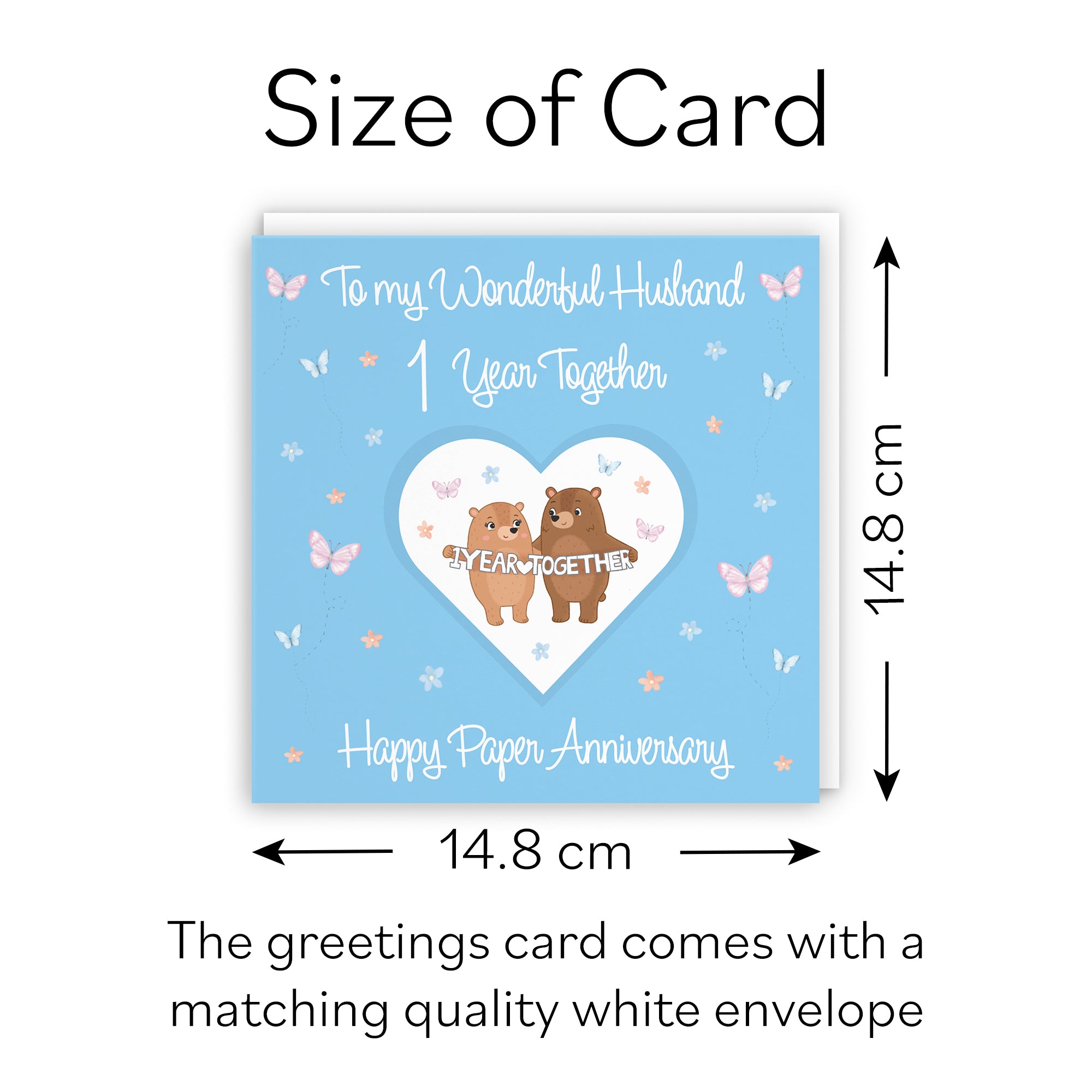 1st Husband Anniversary Card Paper Romantic Meadows