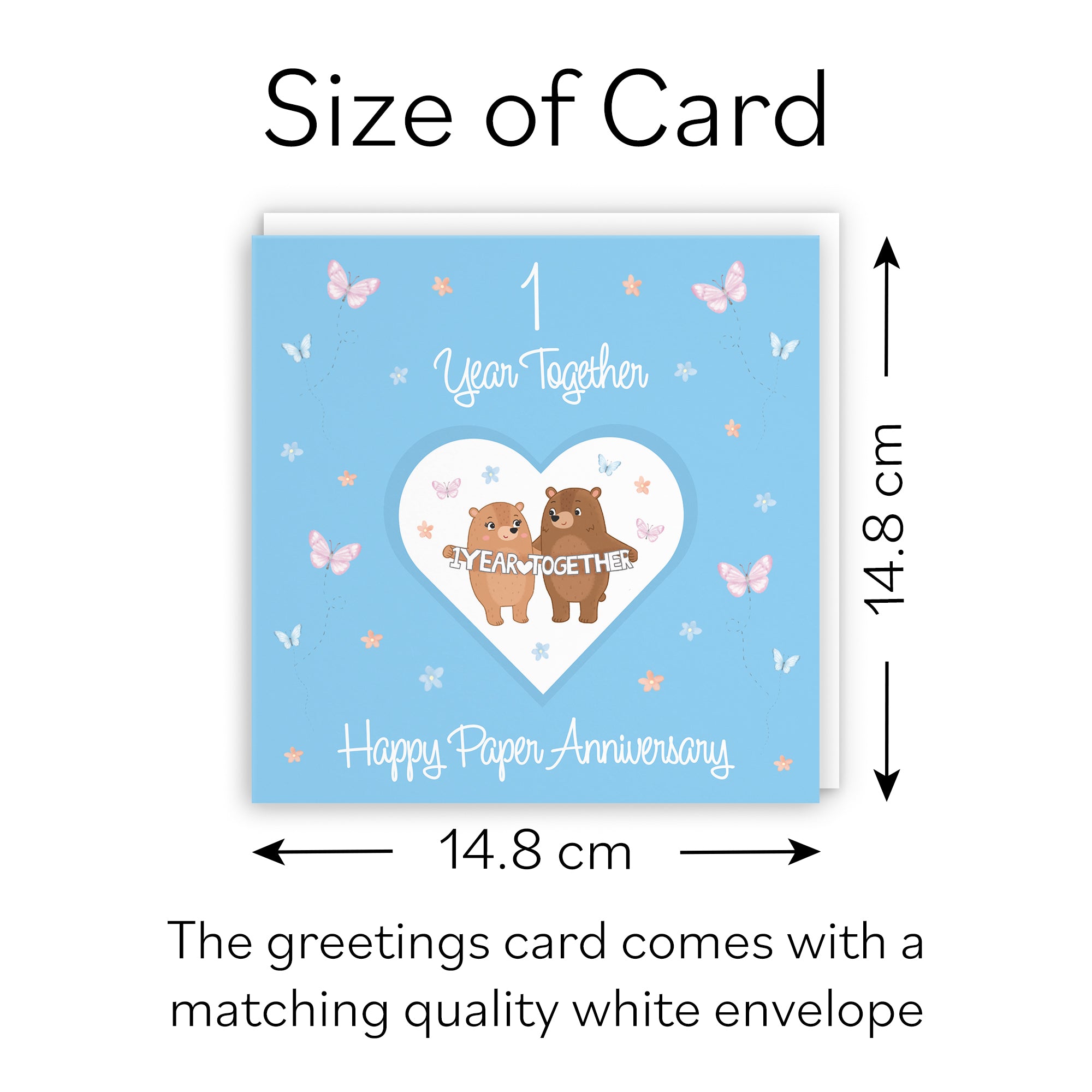 1st Anniversary Card Paper Romantic Meadows