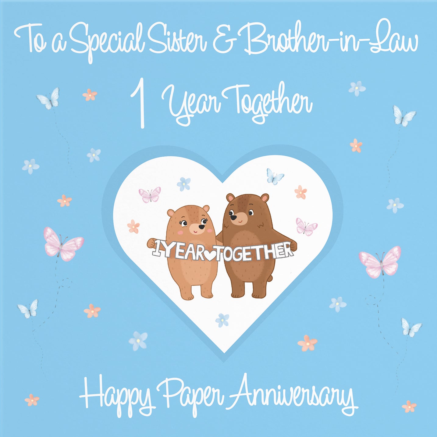 1st Sister & Brother-in-Law Anniversary Card Romantic Meadows