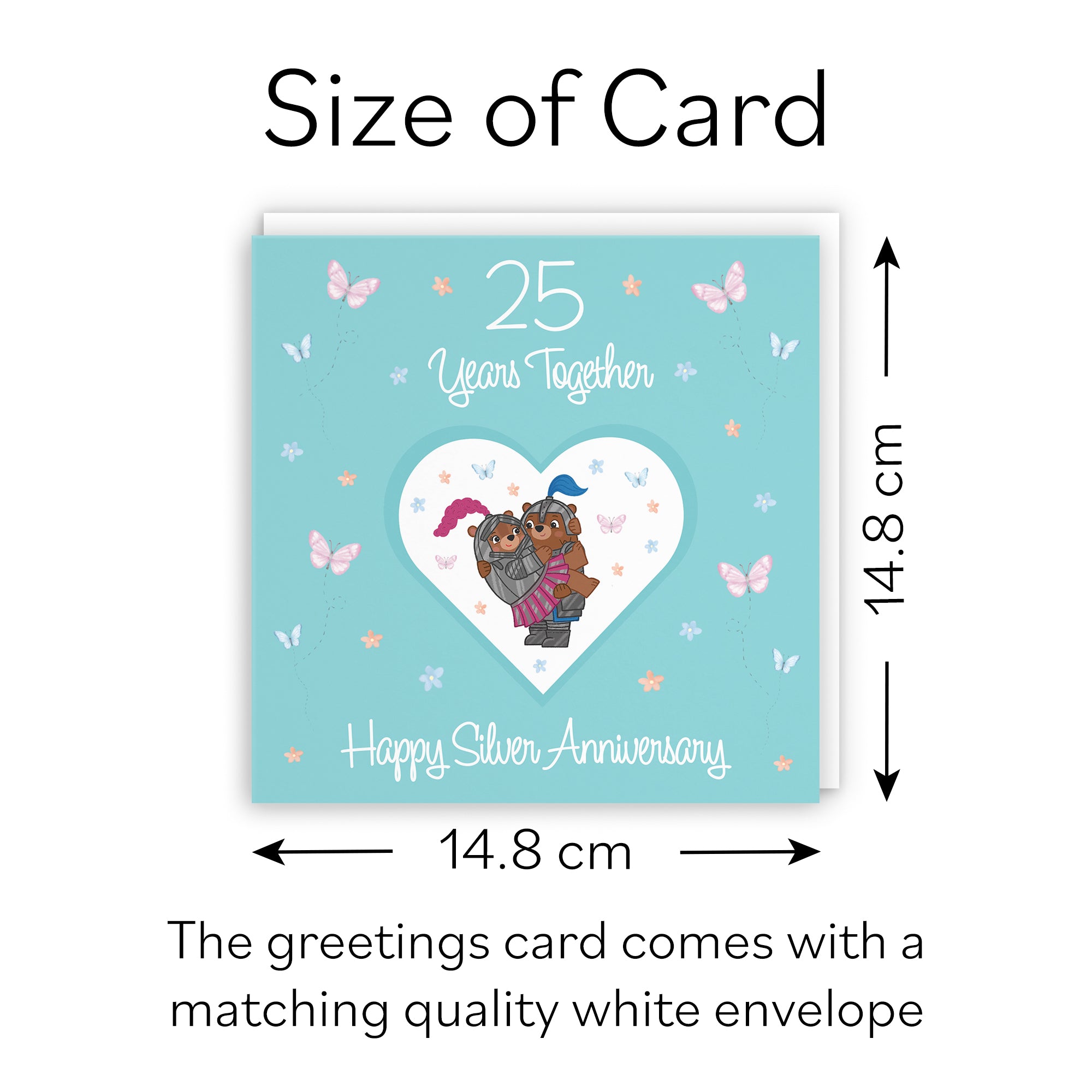 25th Anniversary Card Silver Romantic Meadows