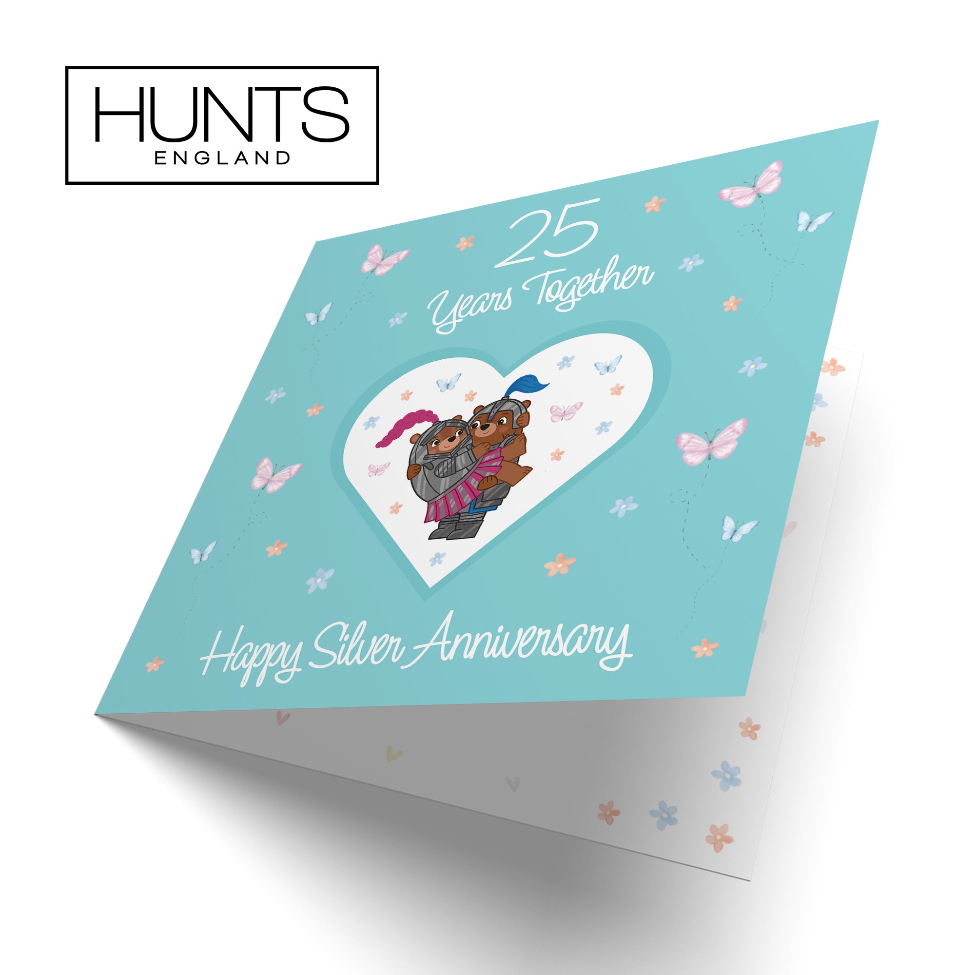 25th Anniversary Card Silver Romantic Meadows