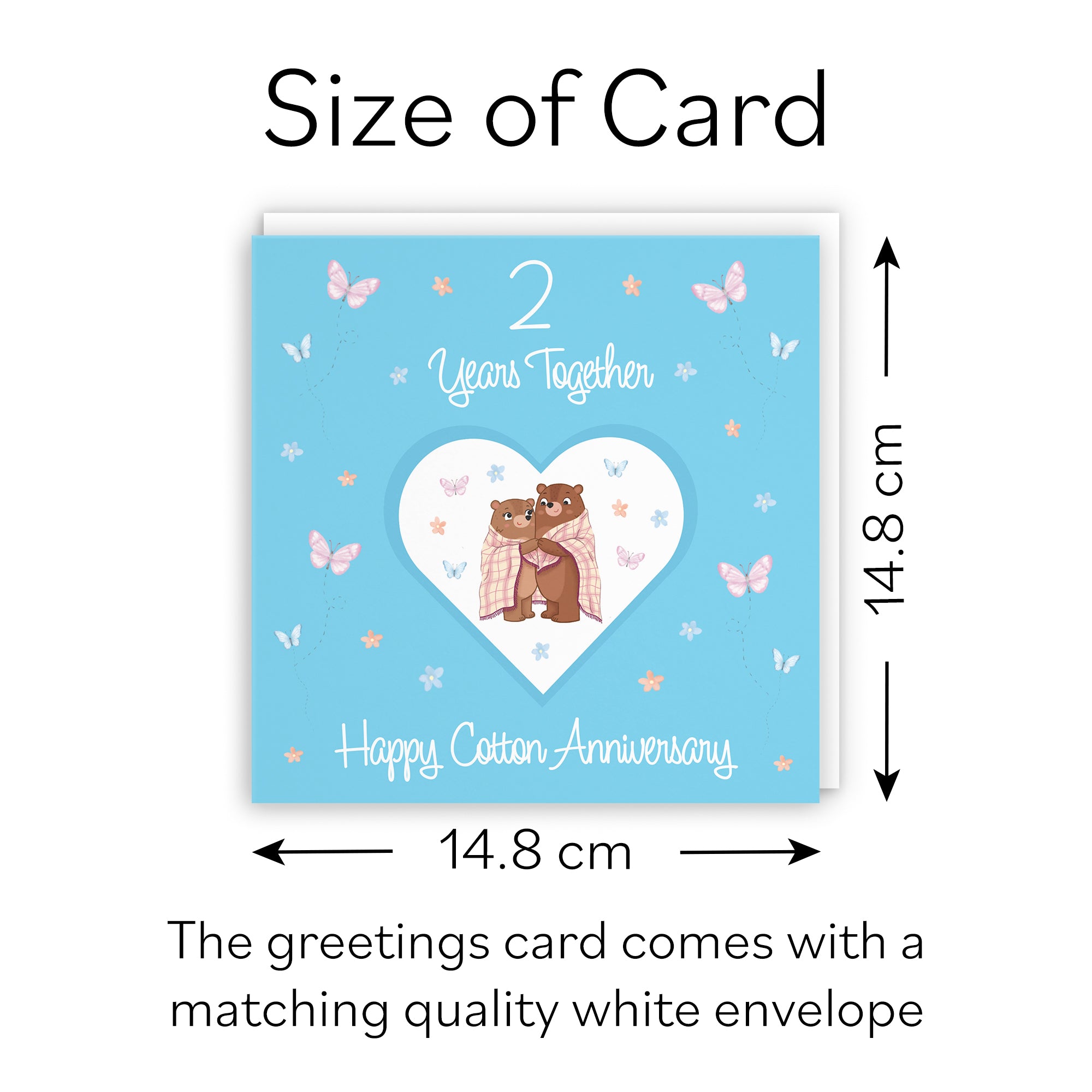 2nd Anniversary Card Cotton Romantic Meadows