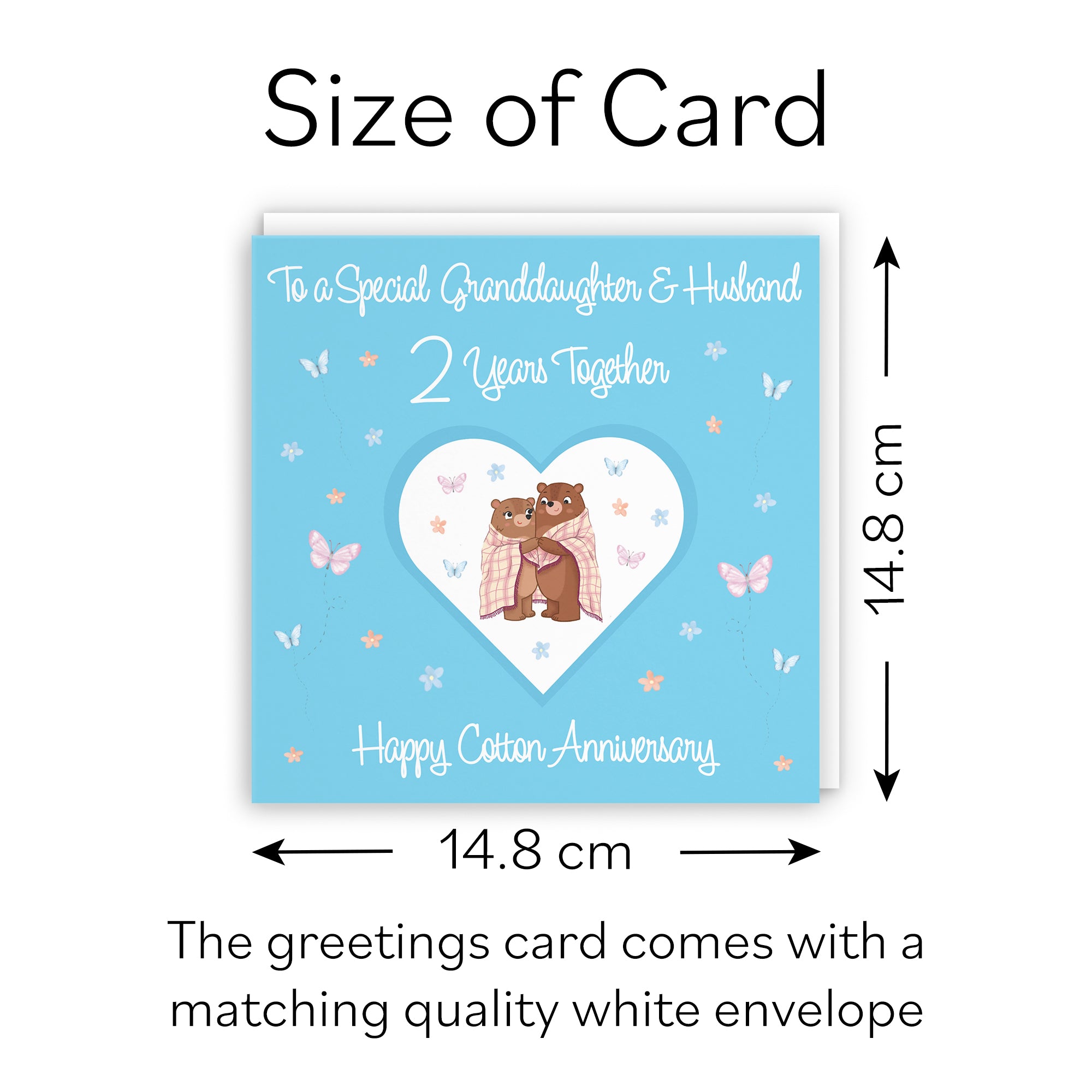 2nd Granddaughter & Husband Anniversary Card Romantic Meadows