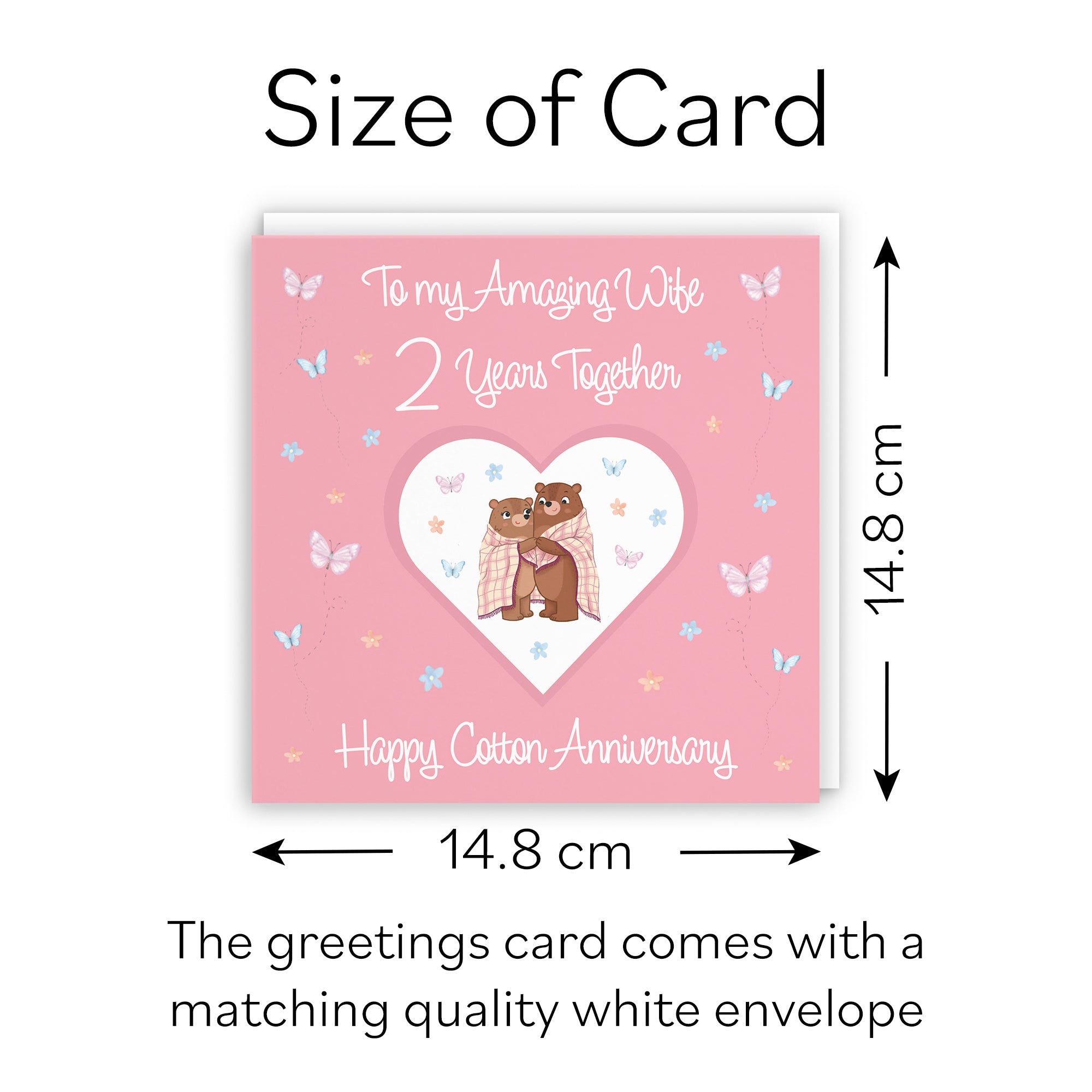 2nd Wife Anniversary Card Cotton Romantic Meadows