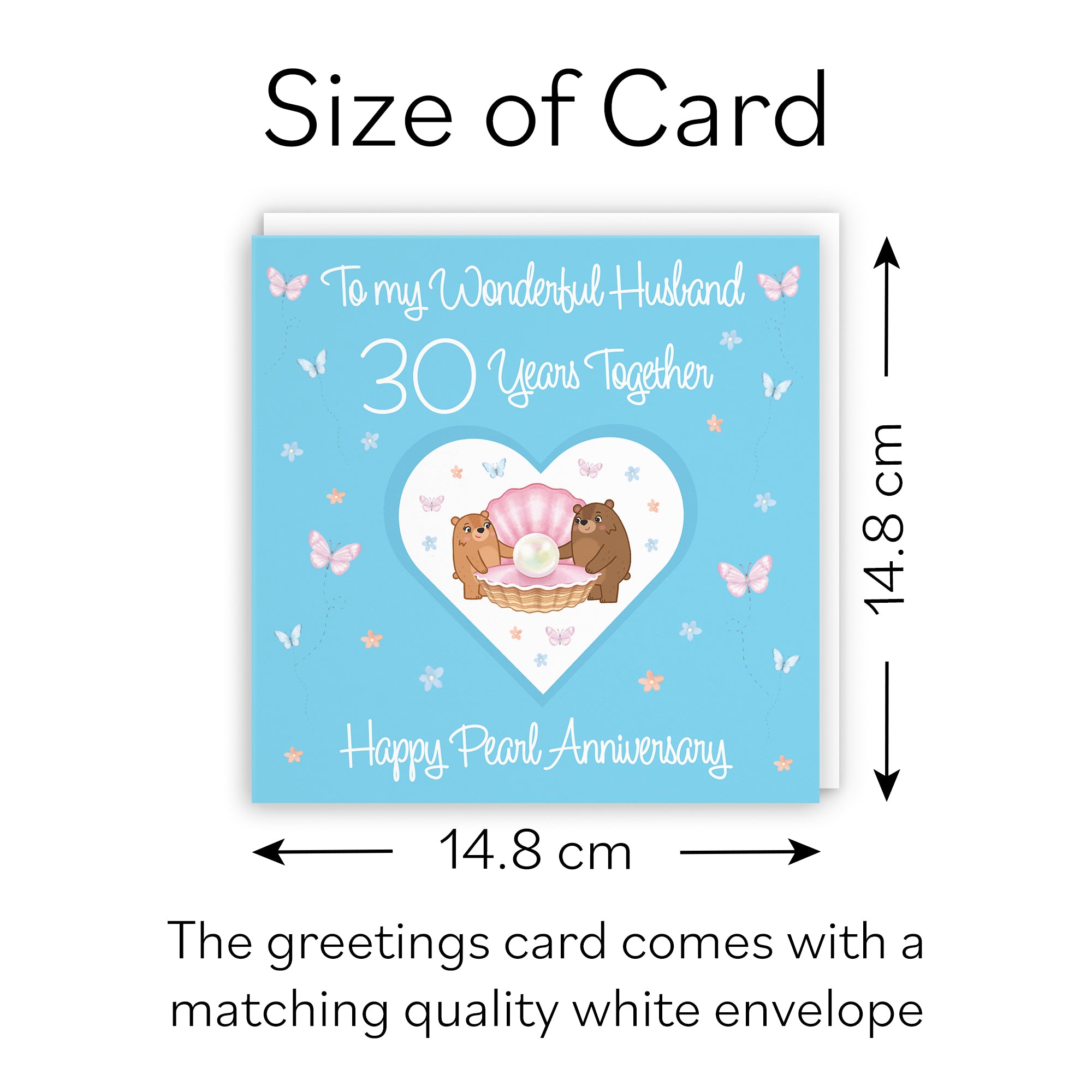 30th Husband Anniversary Card Pearl Romantic Meadows