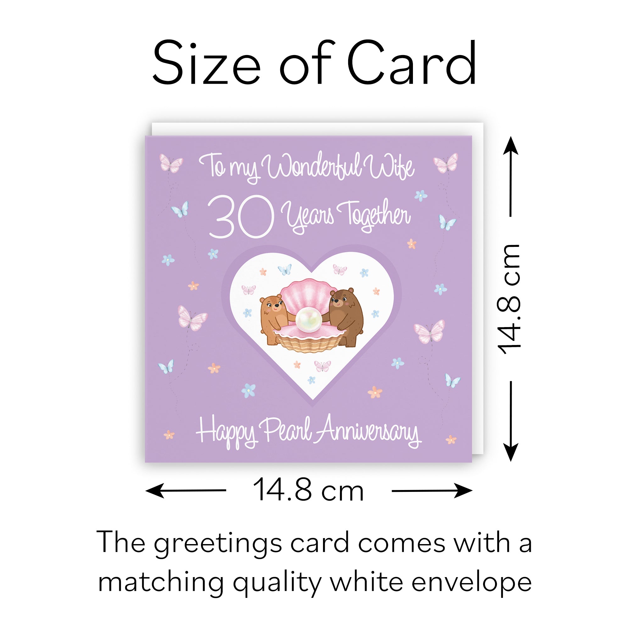 30th Wife Anniversary Card Pearl Romantic Meadows