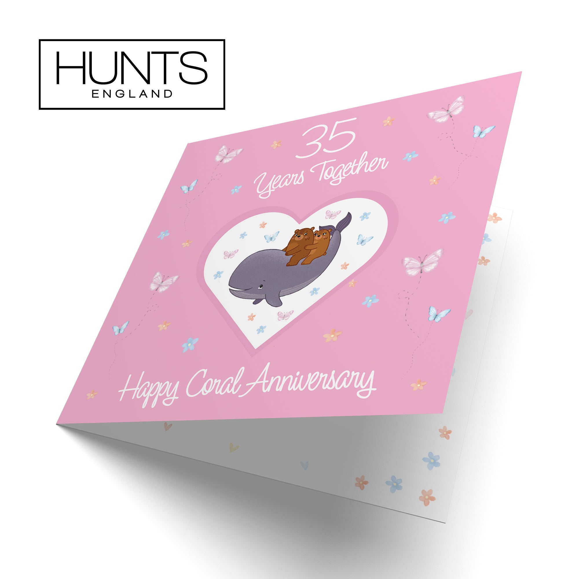 35th Anniversary Card Coral Romantic Meadows