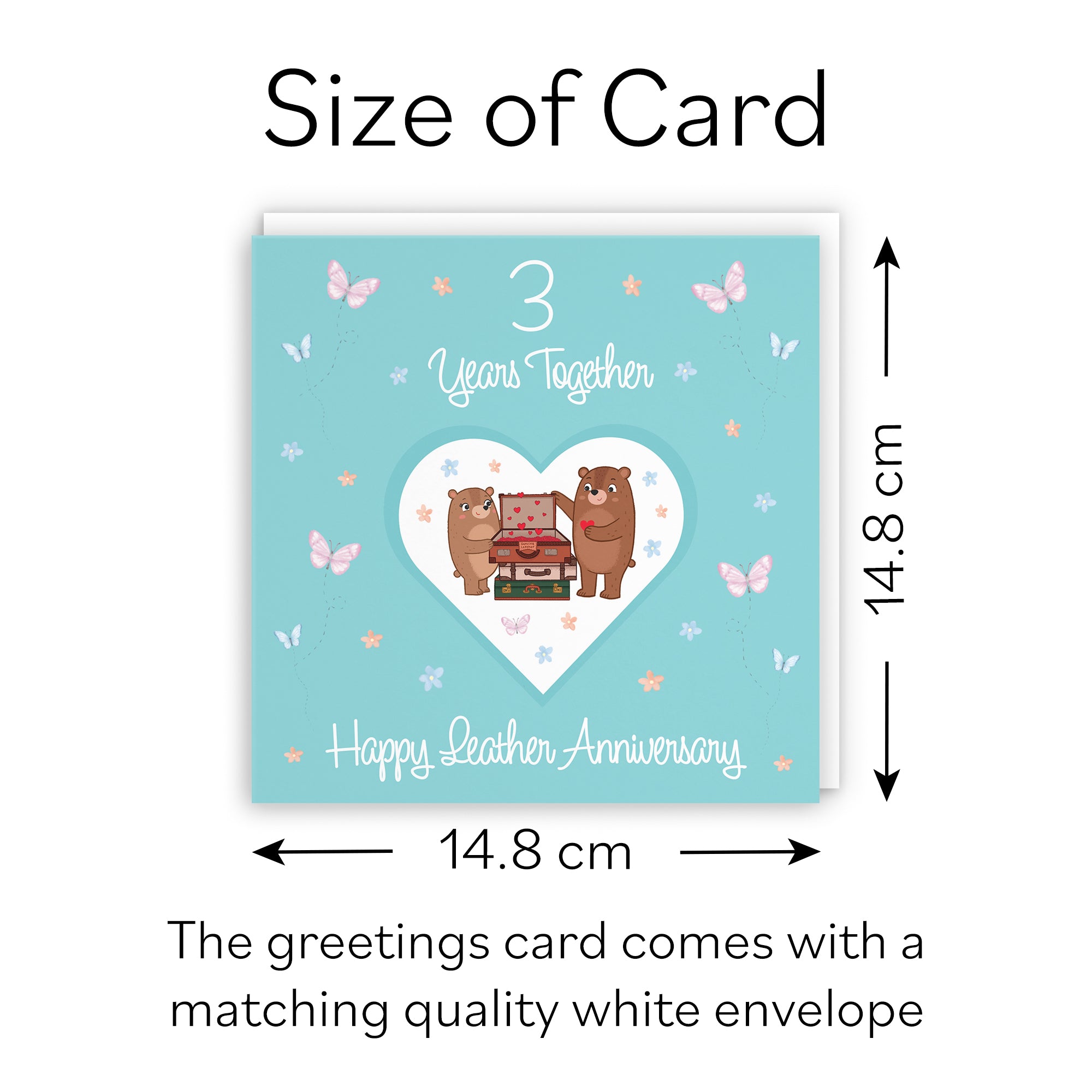 3rd Anniversary Card Leather Romantic Meadows