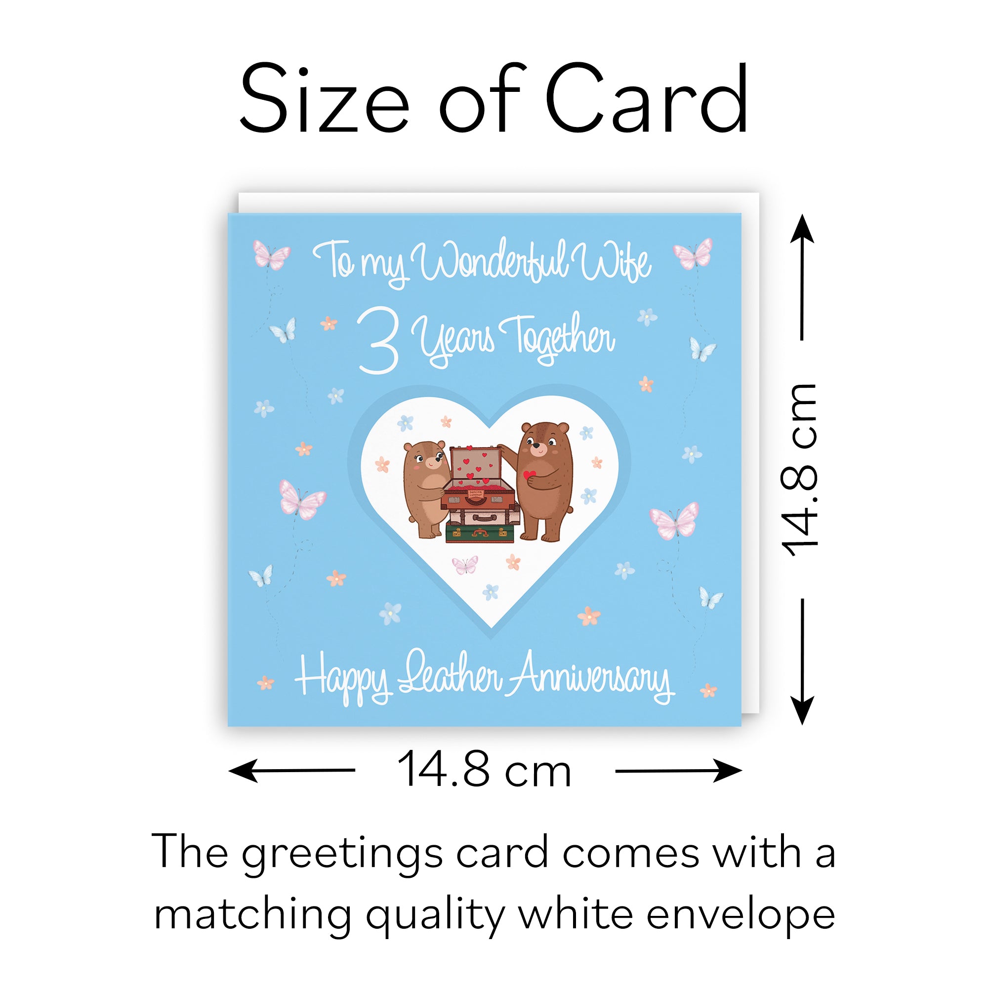 3rd Wife Anniversary Card Leather Romantic Meadows