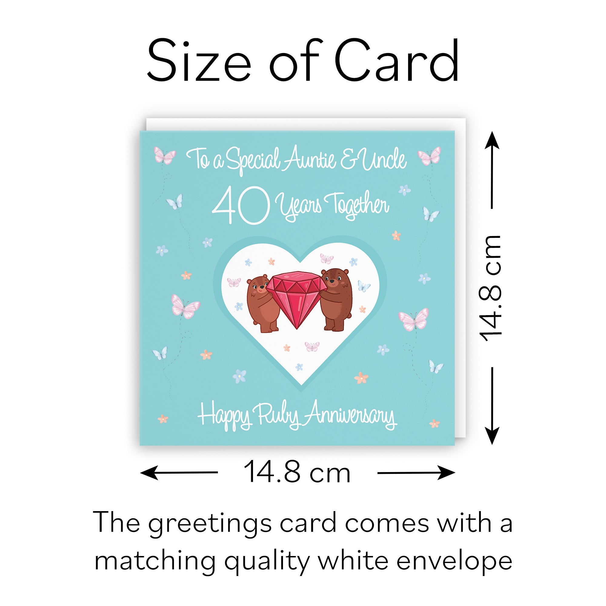 40th Auntie & Uncle Anniversary Card Romantic Meadows