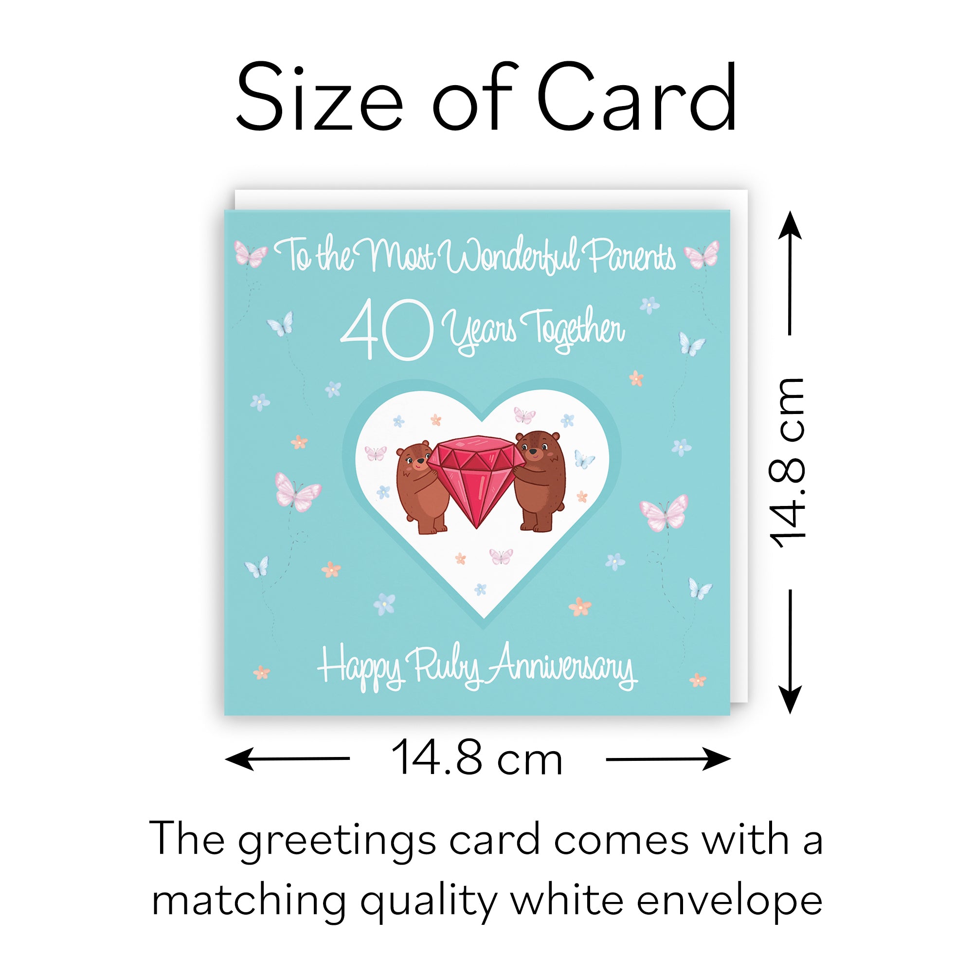 40th Parents Anniversary Card Romantic Meadows