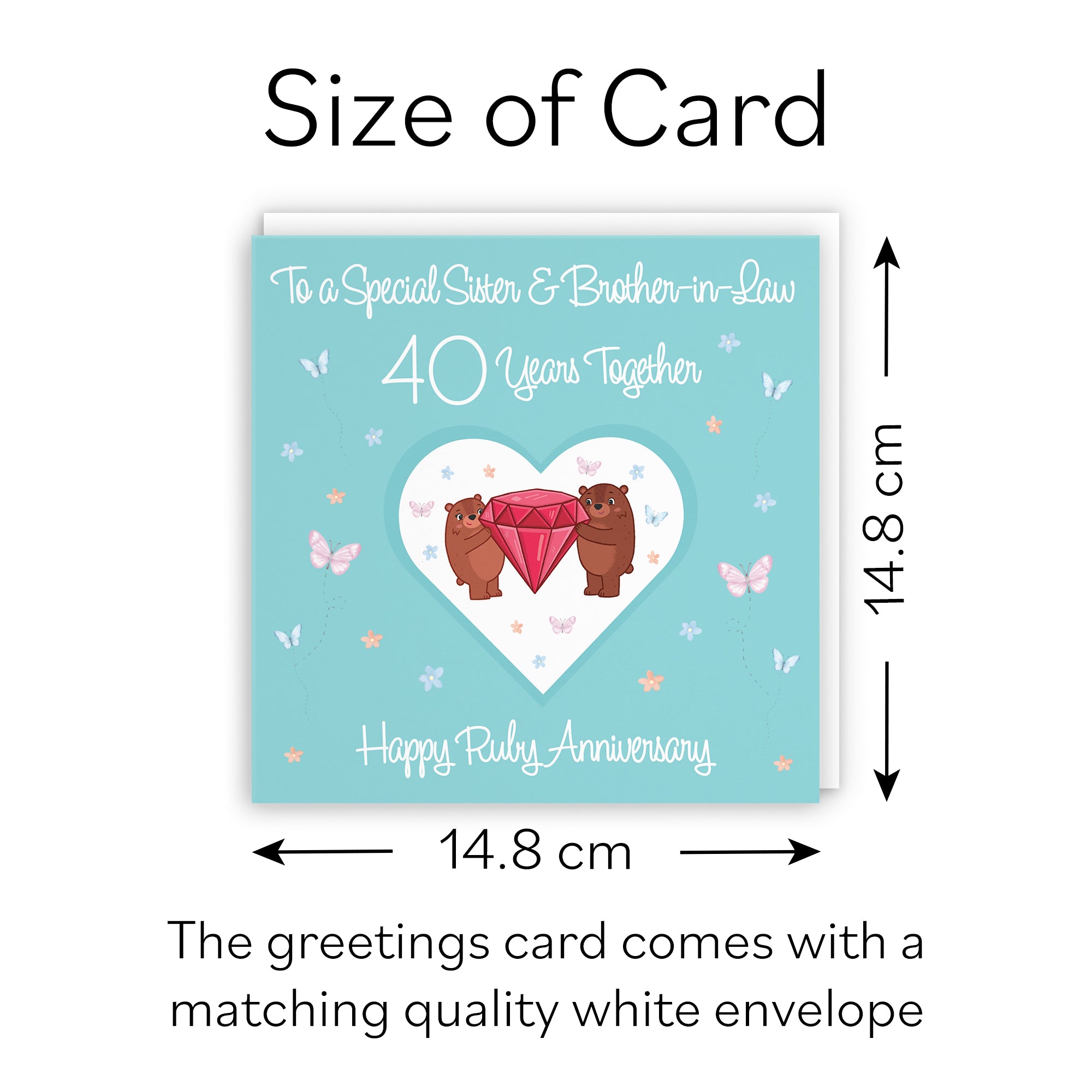 40th Sister & Brother-in-Law Anniversary Card Romantic Meadows