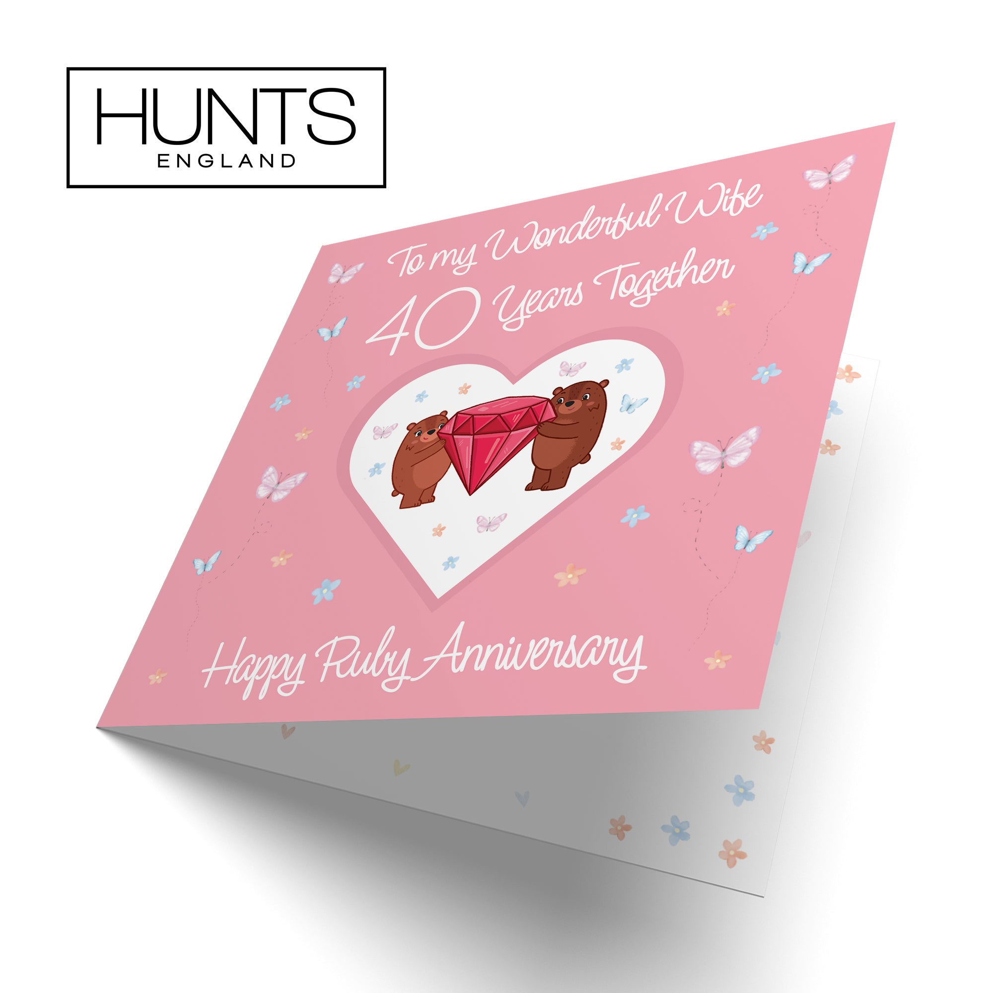 40th Wife Anniversary Card Ruby Romantic Meadows