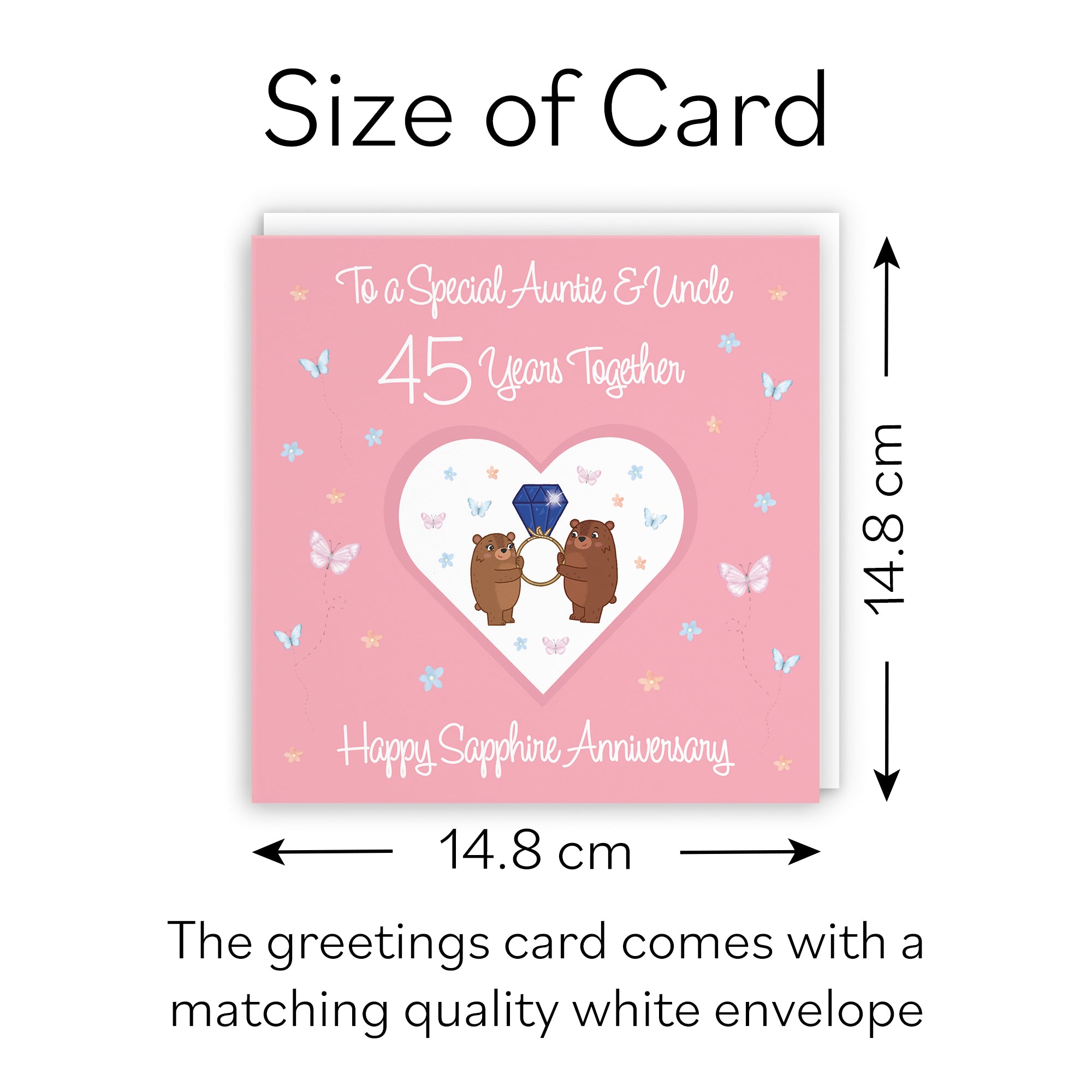 45th Auntie & Uncle Anniversary Card Romantic Meadows