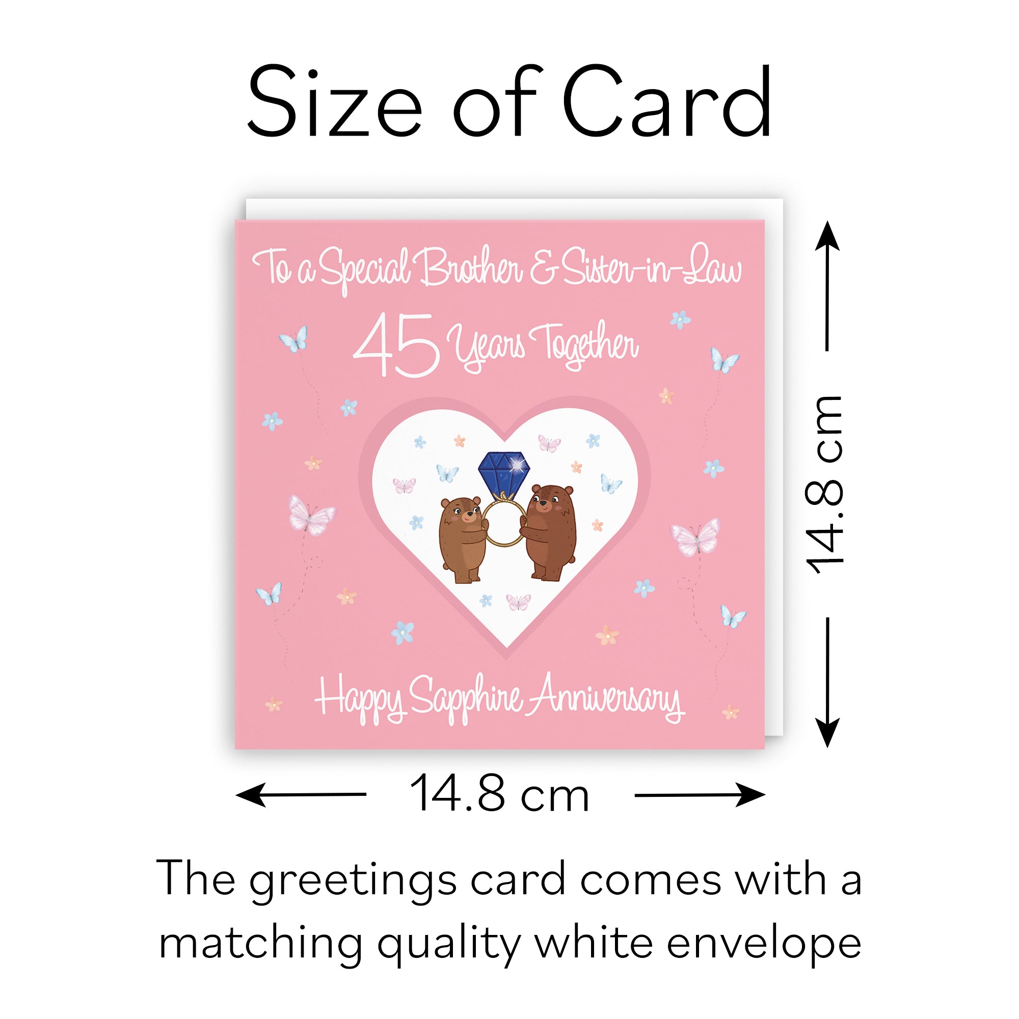 45th Brother & Sister-in-Law Anniversary Card Romantic Meadows