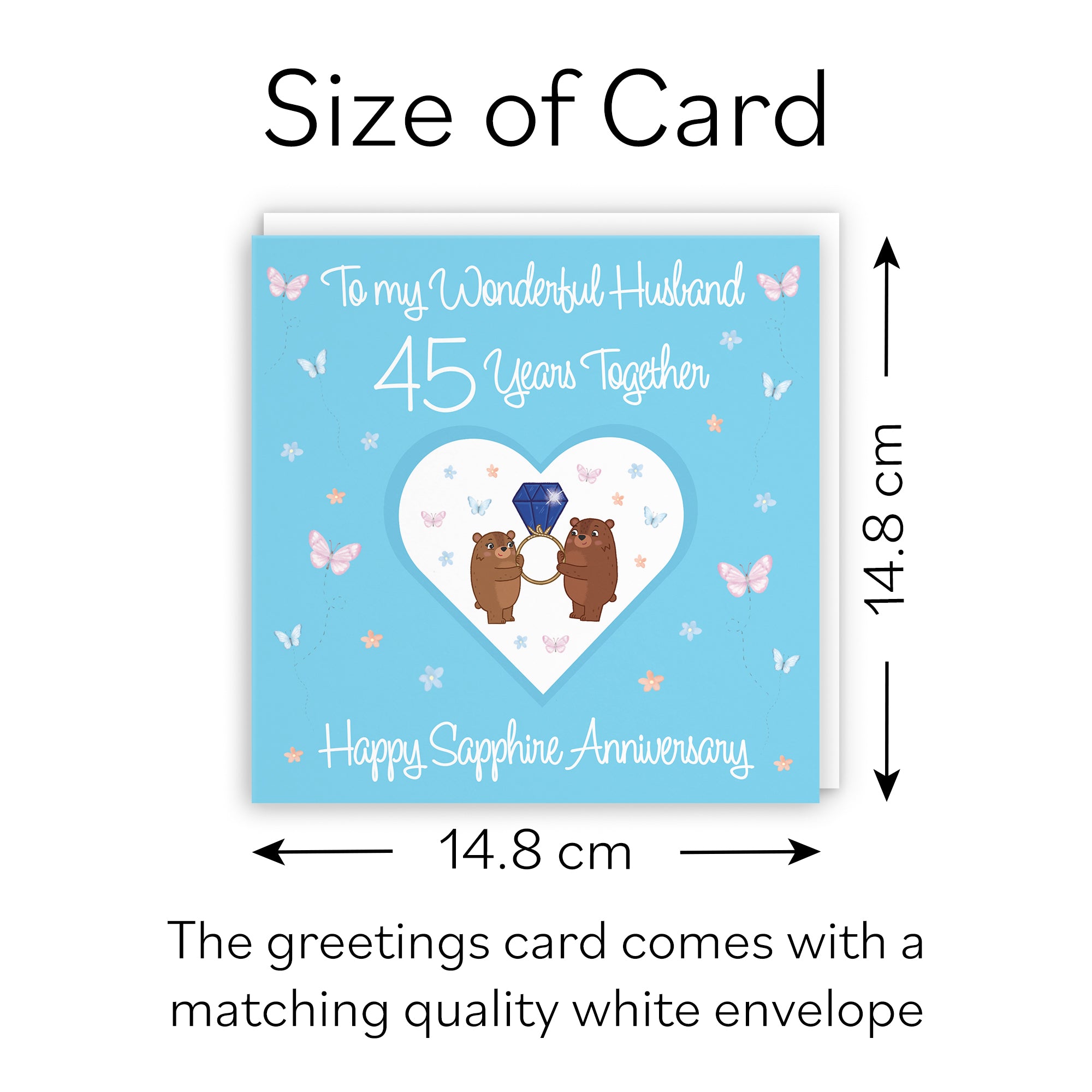 45th Husband Anniversary Card Sapphire Romantic Meadows