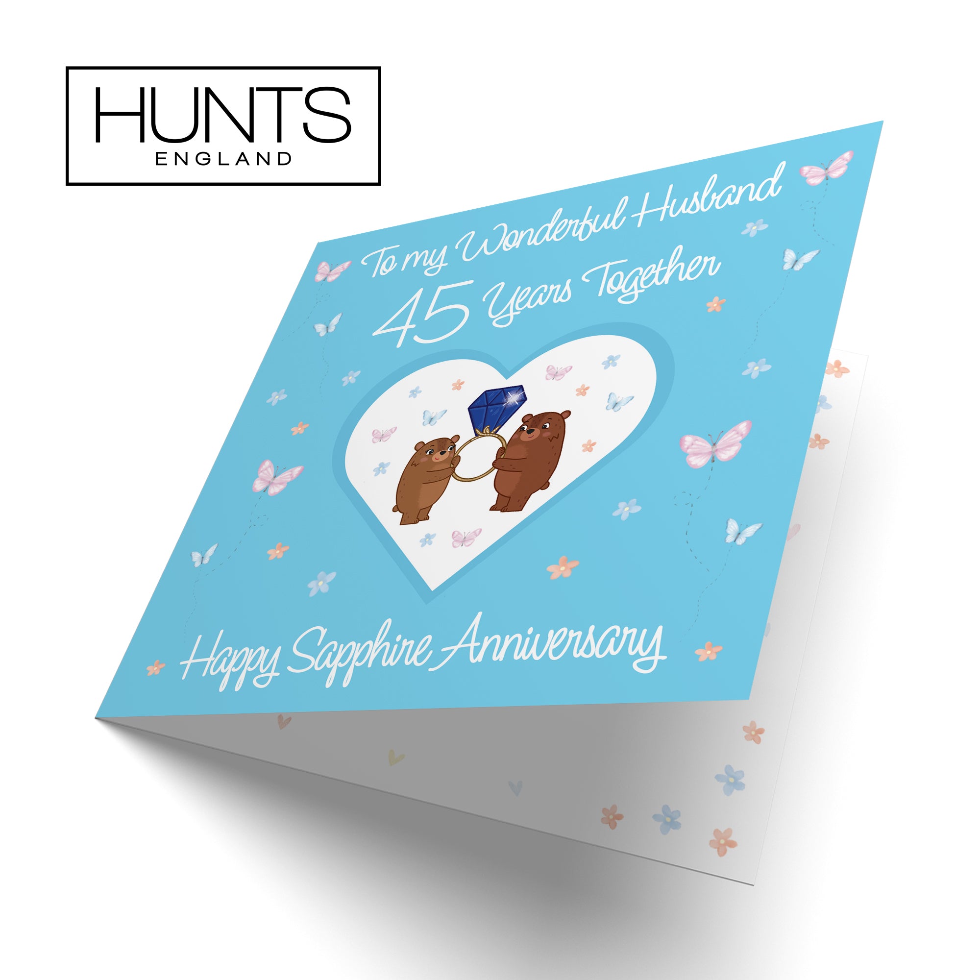 45th Husband Anniversary Card Sapphire Romantic Meadows