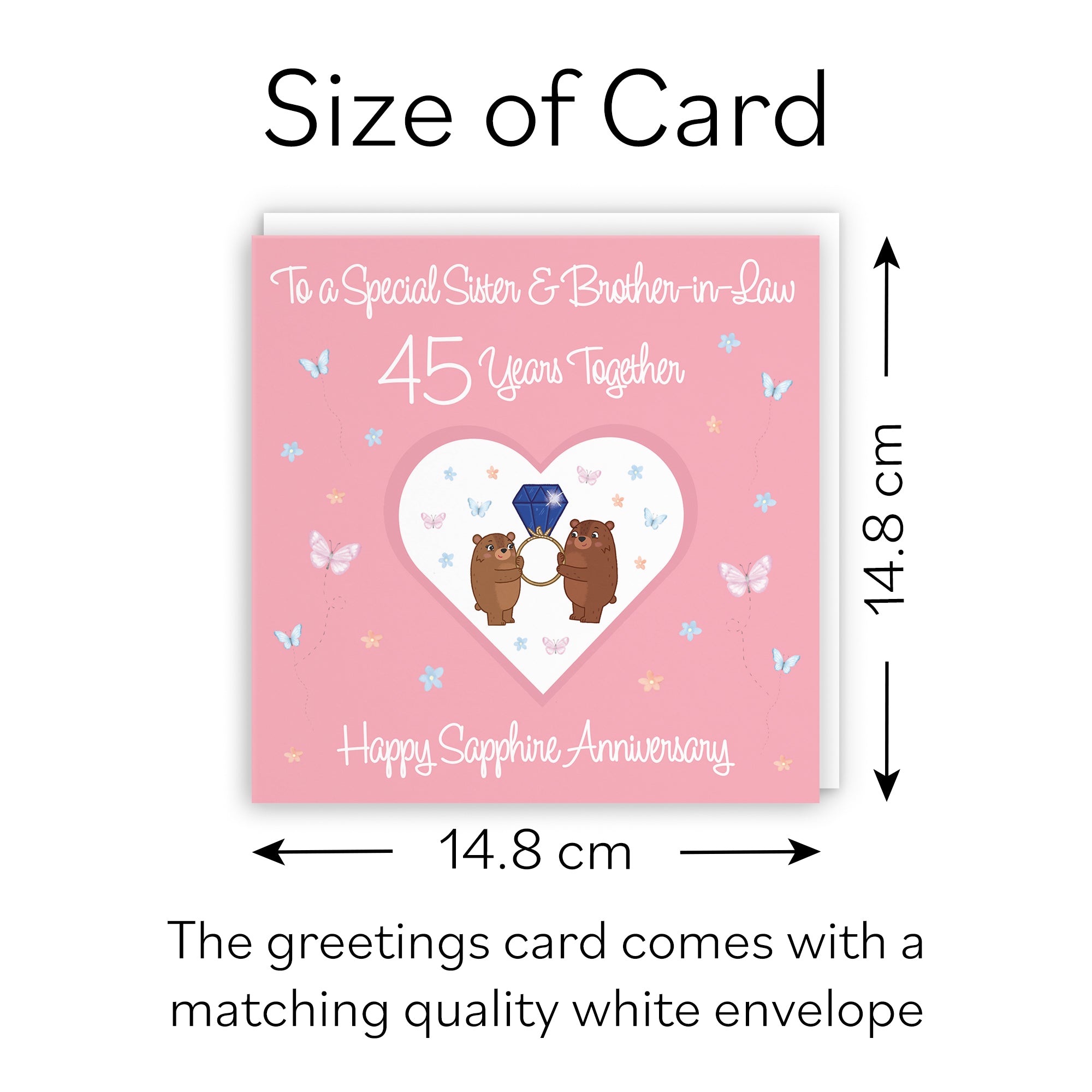 45th Sister & Brother-in-Law Anniversary Card Romantic Meadows