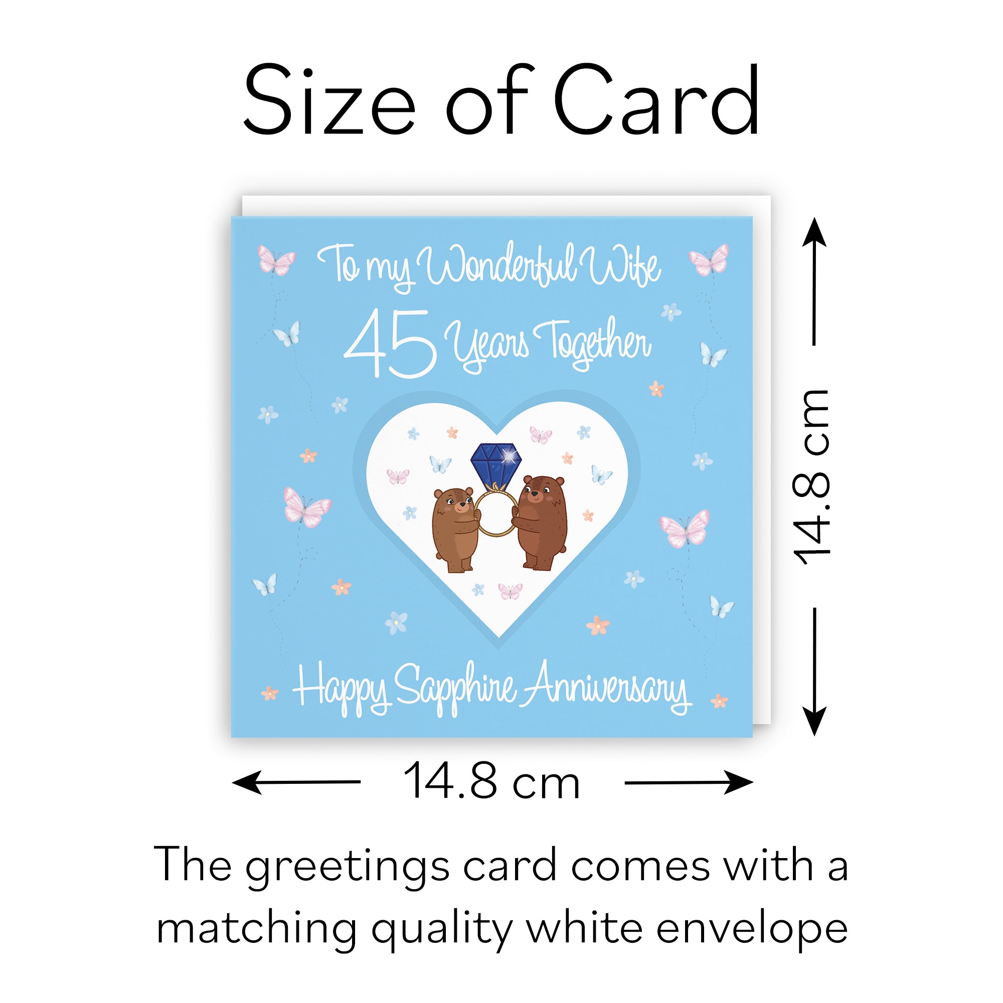 45th Wife Anniversary Card Sapphire Romantic Meadows