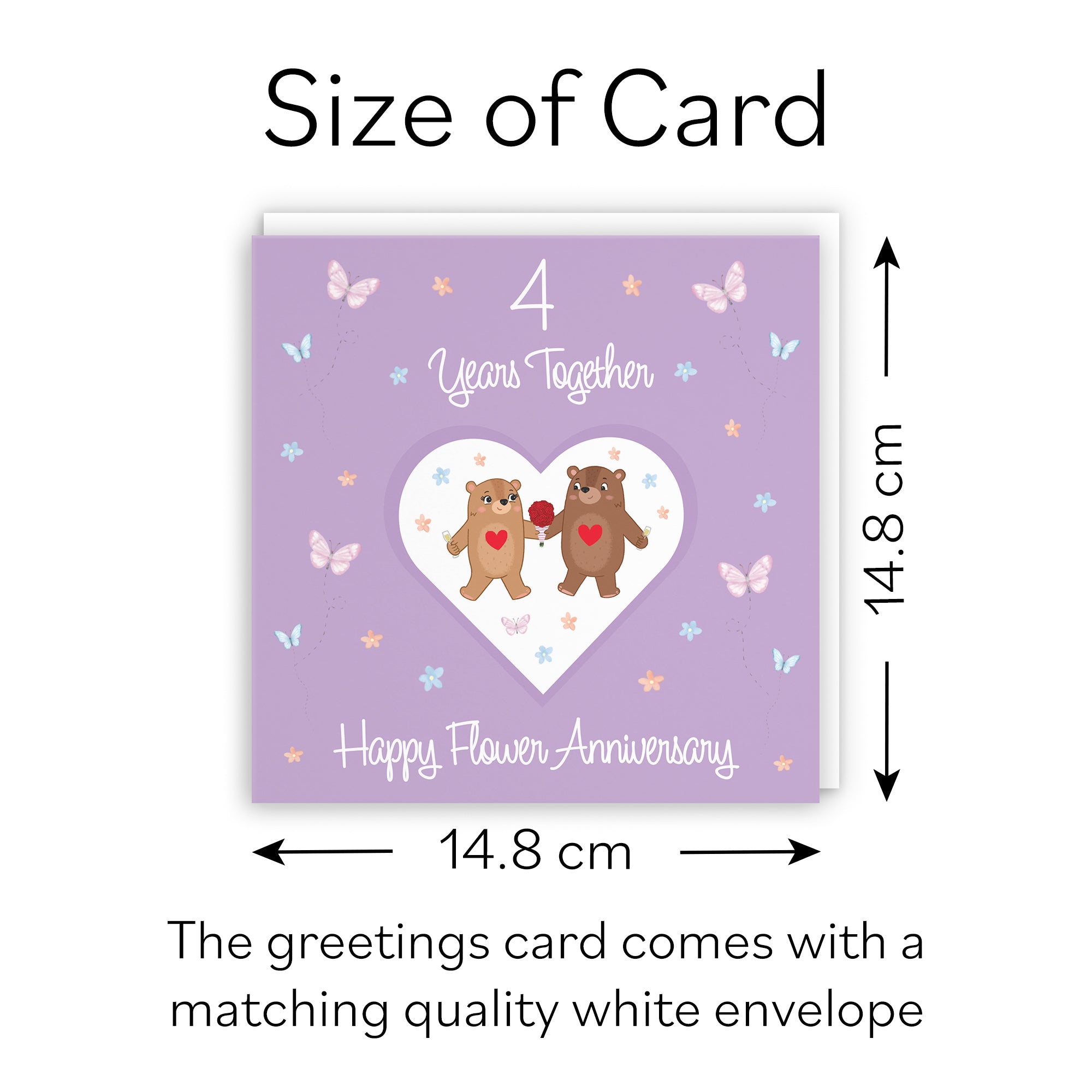 4th Anniversary Card Flower Romantic Meadows