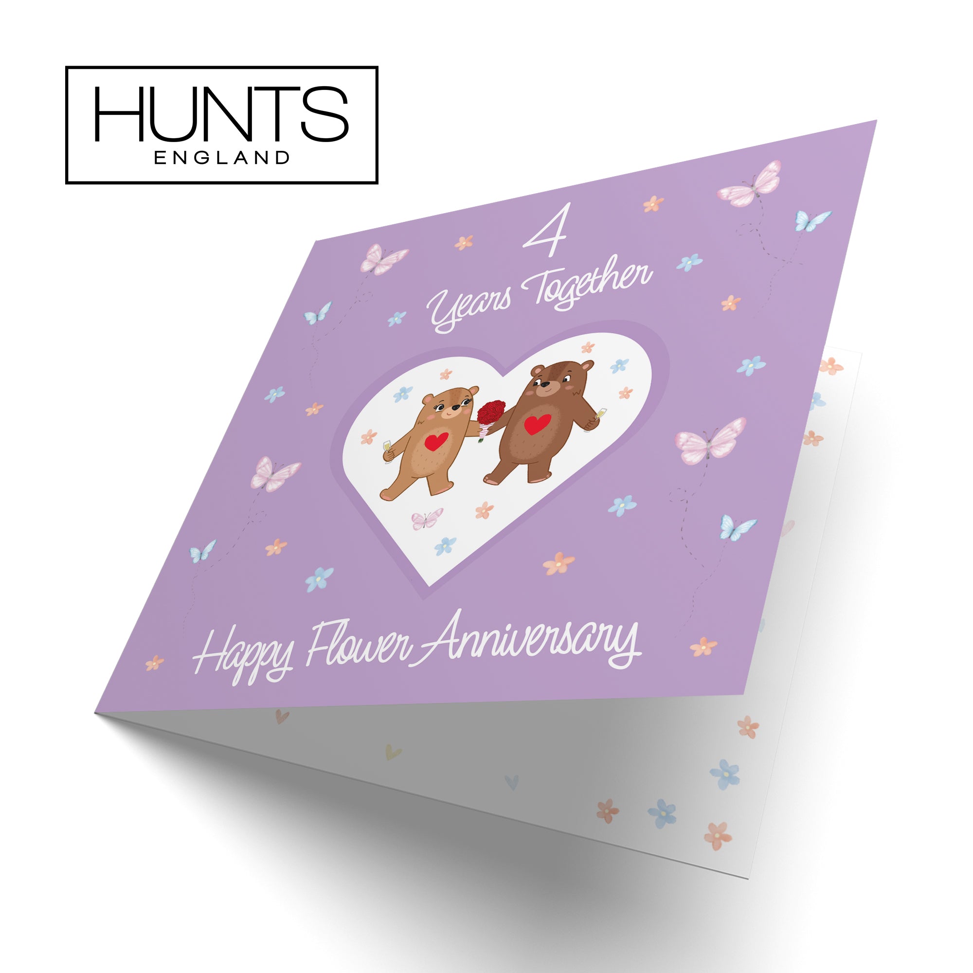 4th Anniversary Card Flower Romantic Meadows