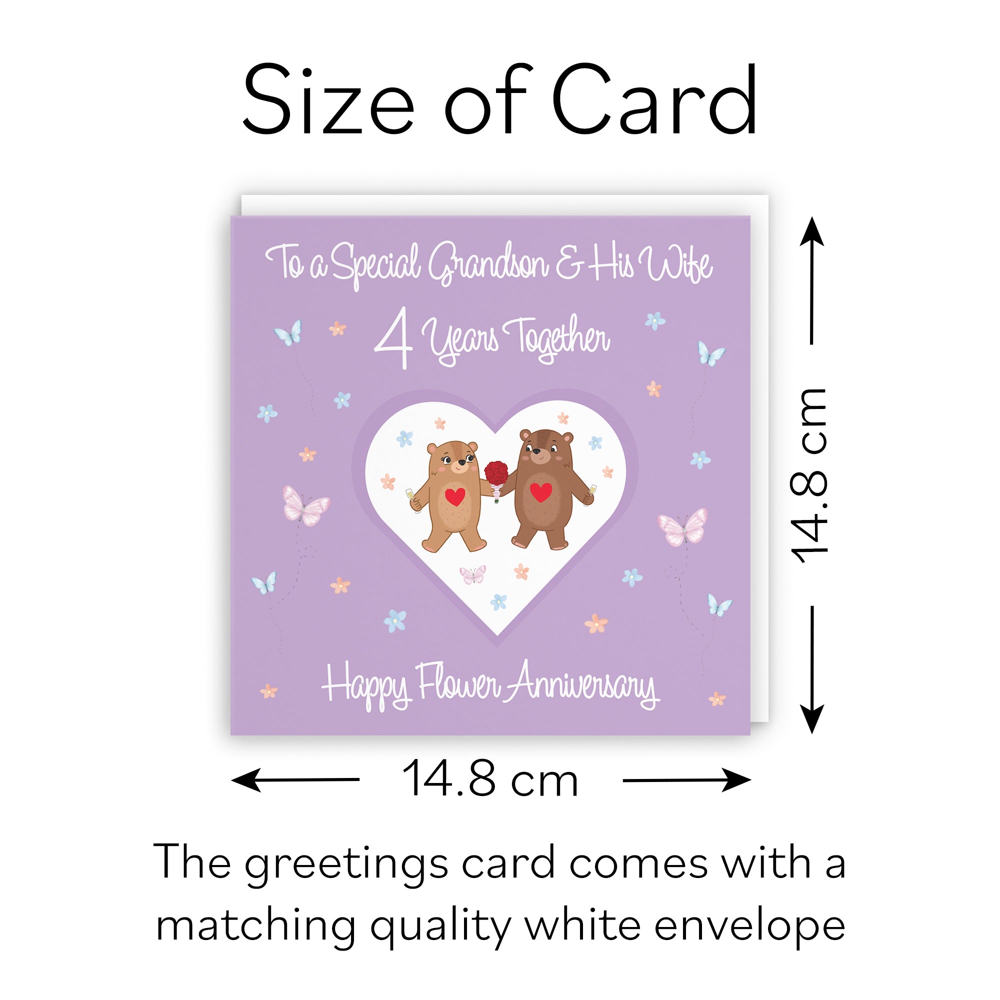 4th Grandson & Wife Anniversary Card Romantic Meadows